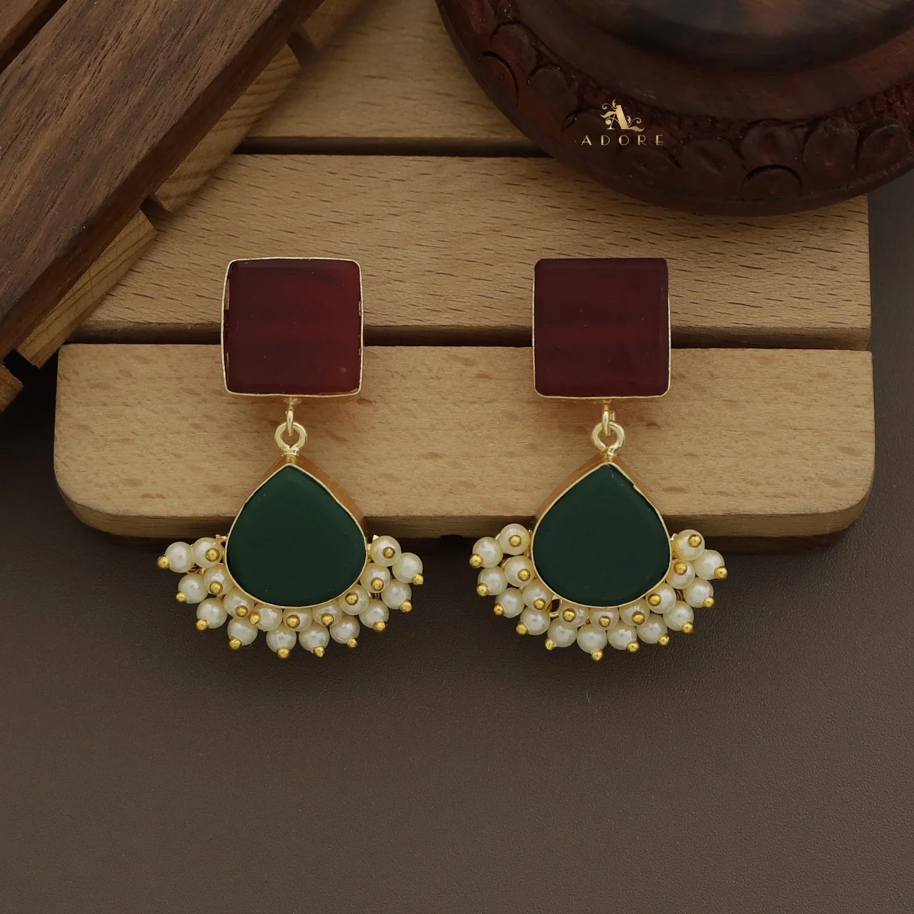 Lowena Raw Stone Cluster Pearl Earring - Image 12