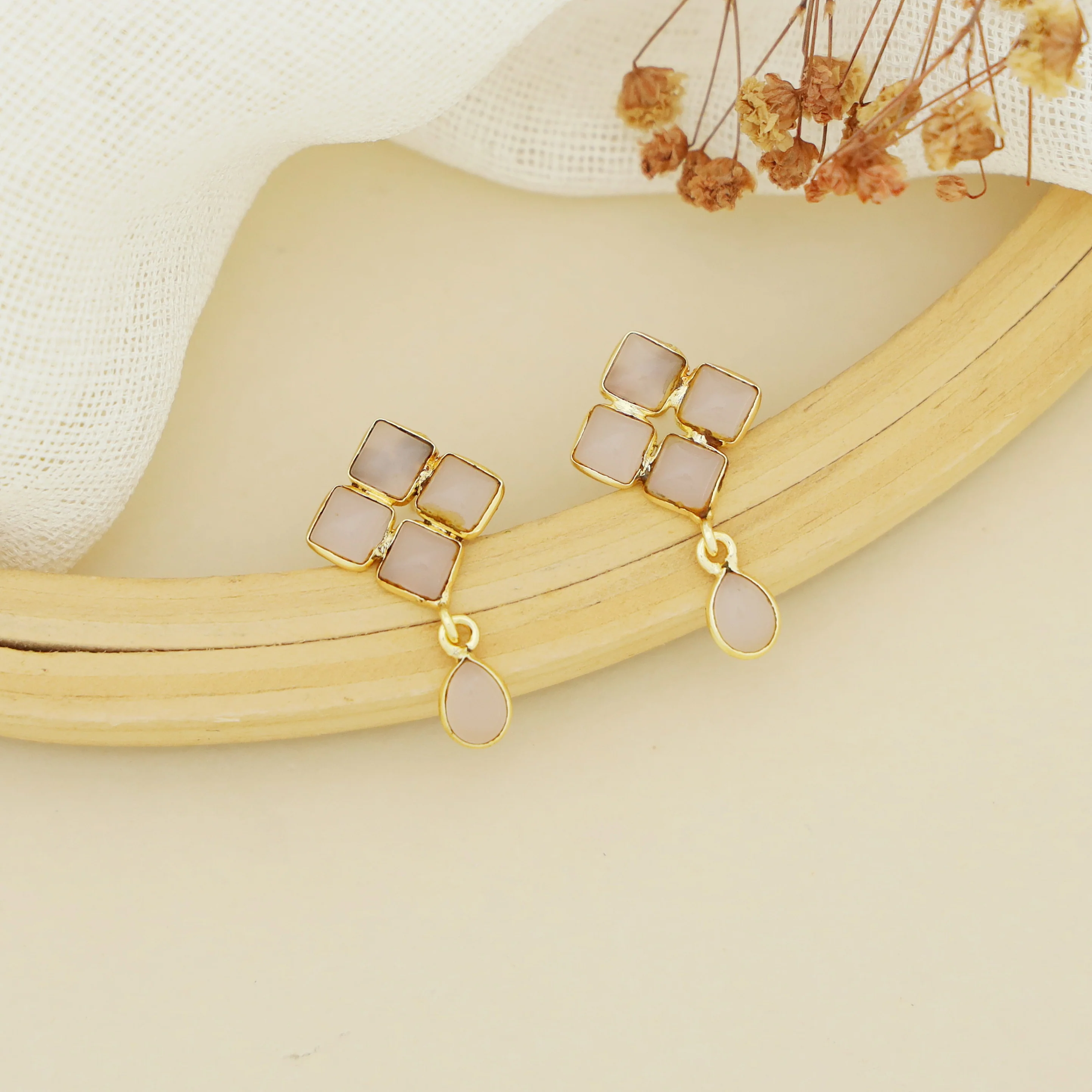 Luciel Square Drop Stud - Image 3