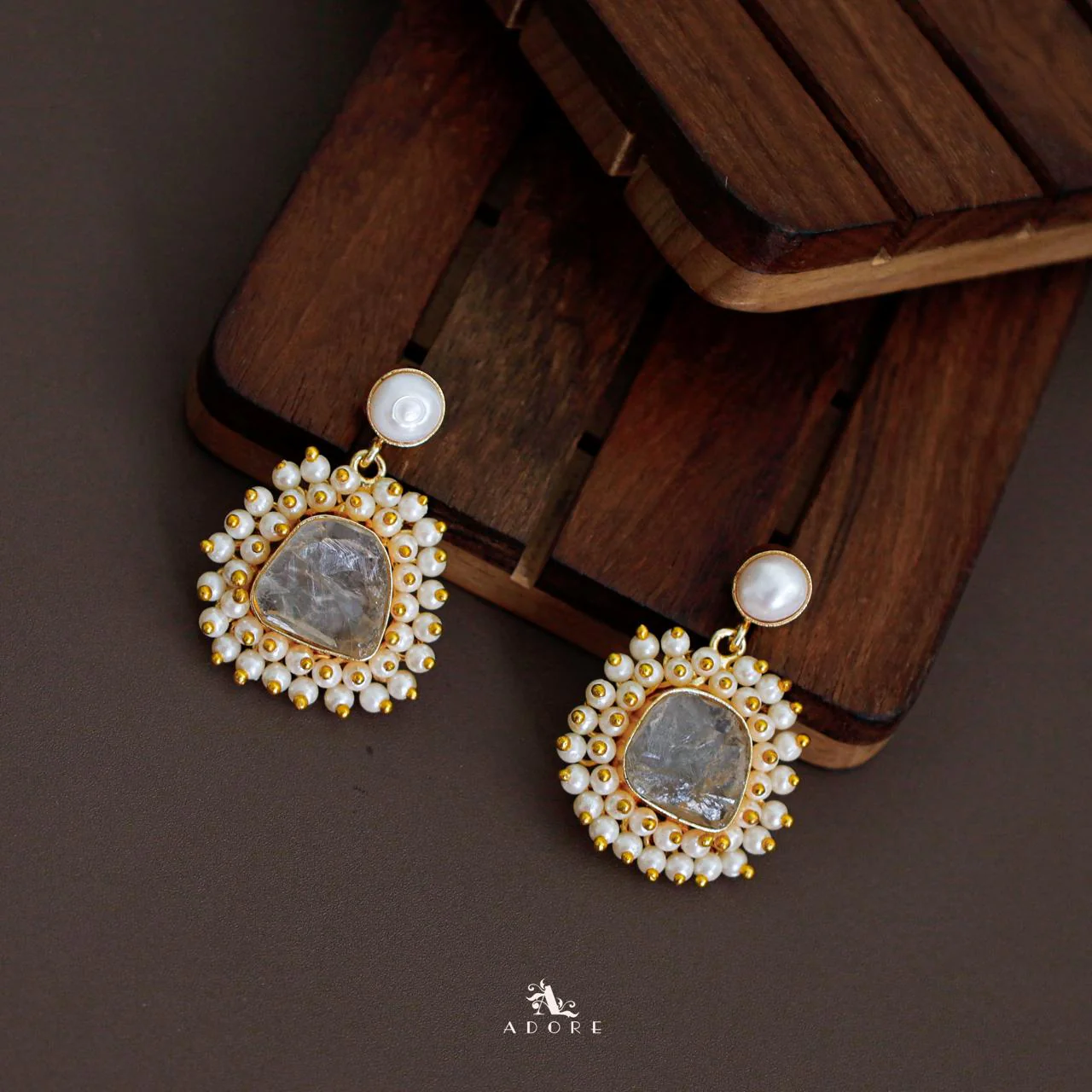 Lydia Raw Stone Pearl Earring - Image 11