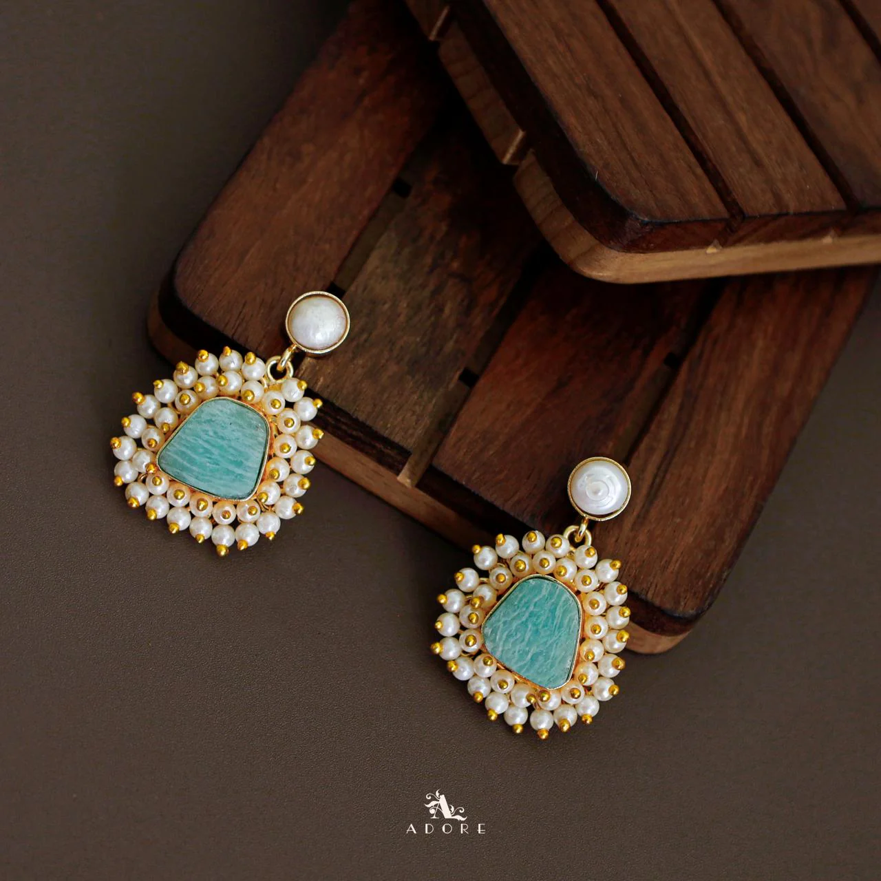 Lydia Raw Stone Pearl Earring - Image 3
