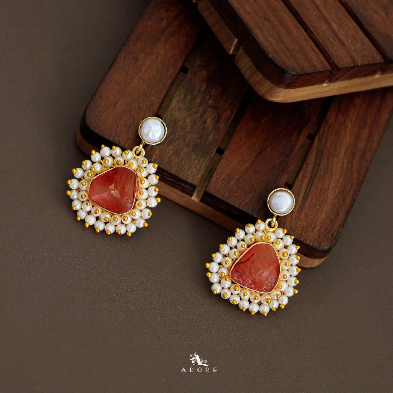 Lydia Raw Stone Pearl Earring - Image 7