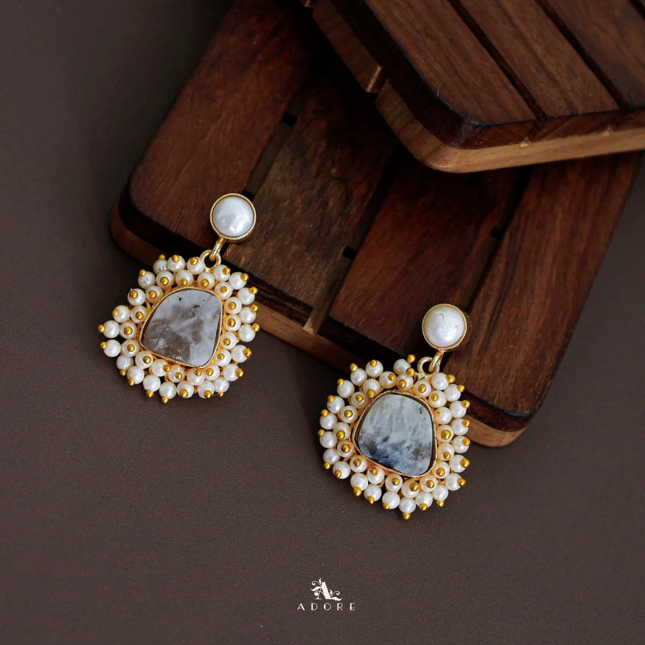 Lydia Raw Stone Pearl Earring - Image 8