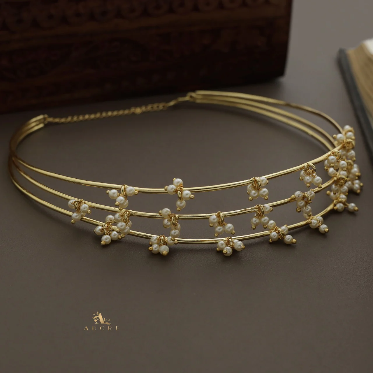 Lysander Pearl 3 Layer Neck Cuff - Image 4