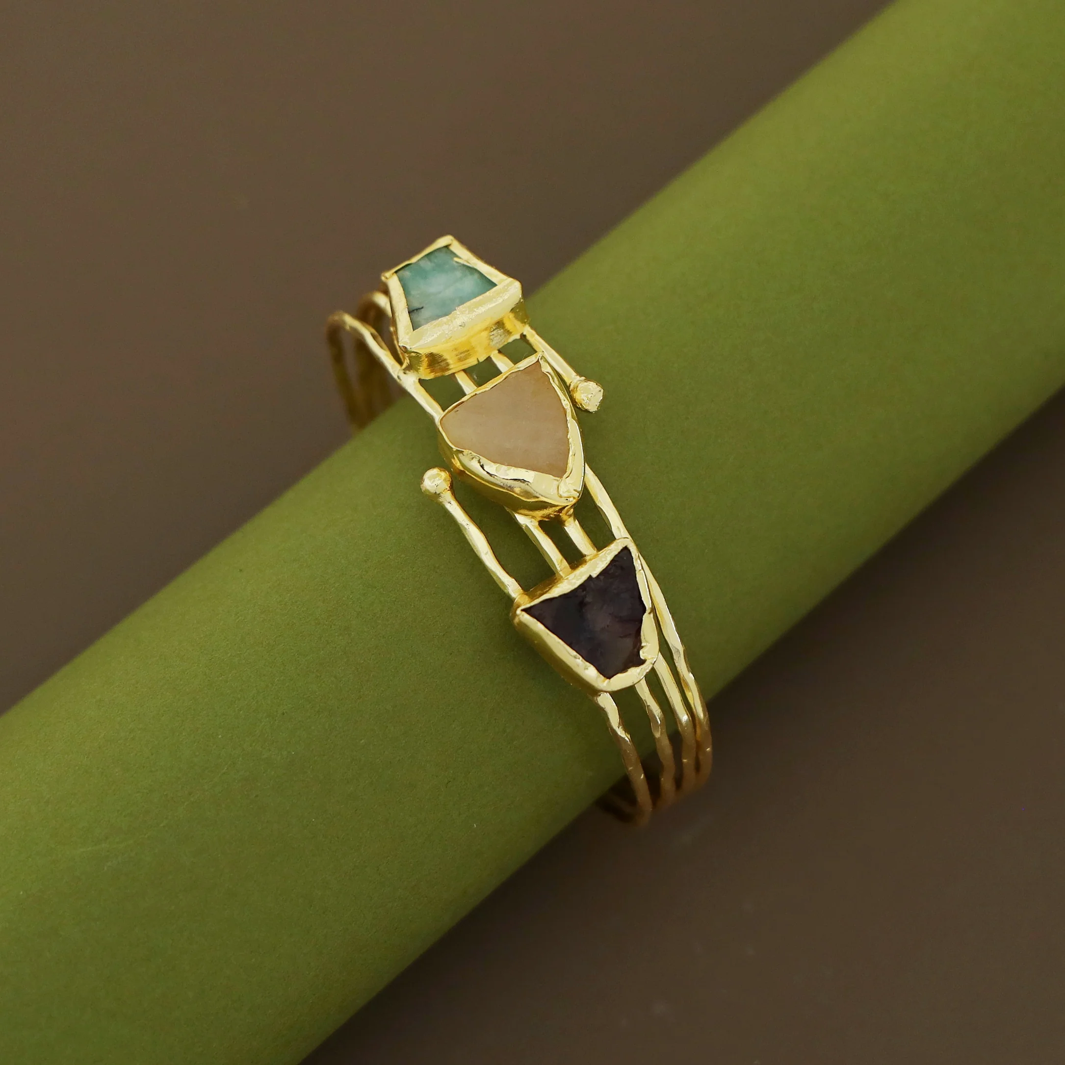 Mable 4 Layer Tri Raw Stone Bangle - Image 11