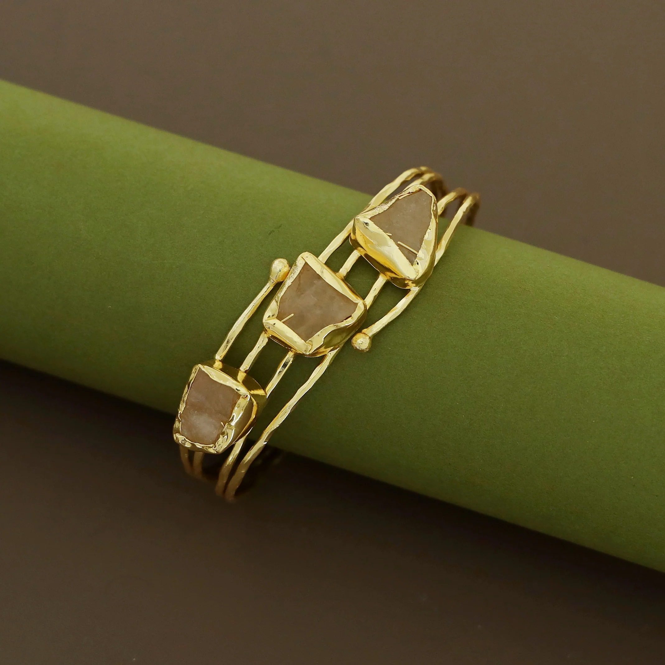 Mable 4 Layer Tri Raw Stone Bangle - Image 3