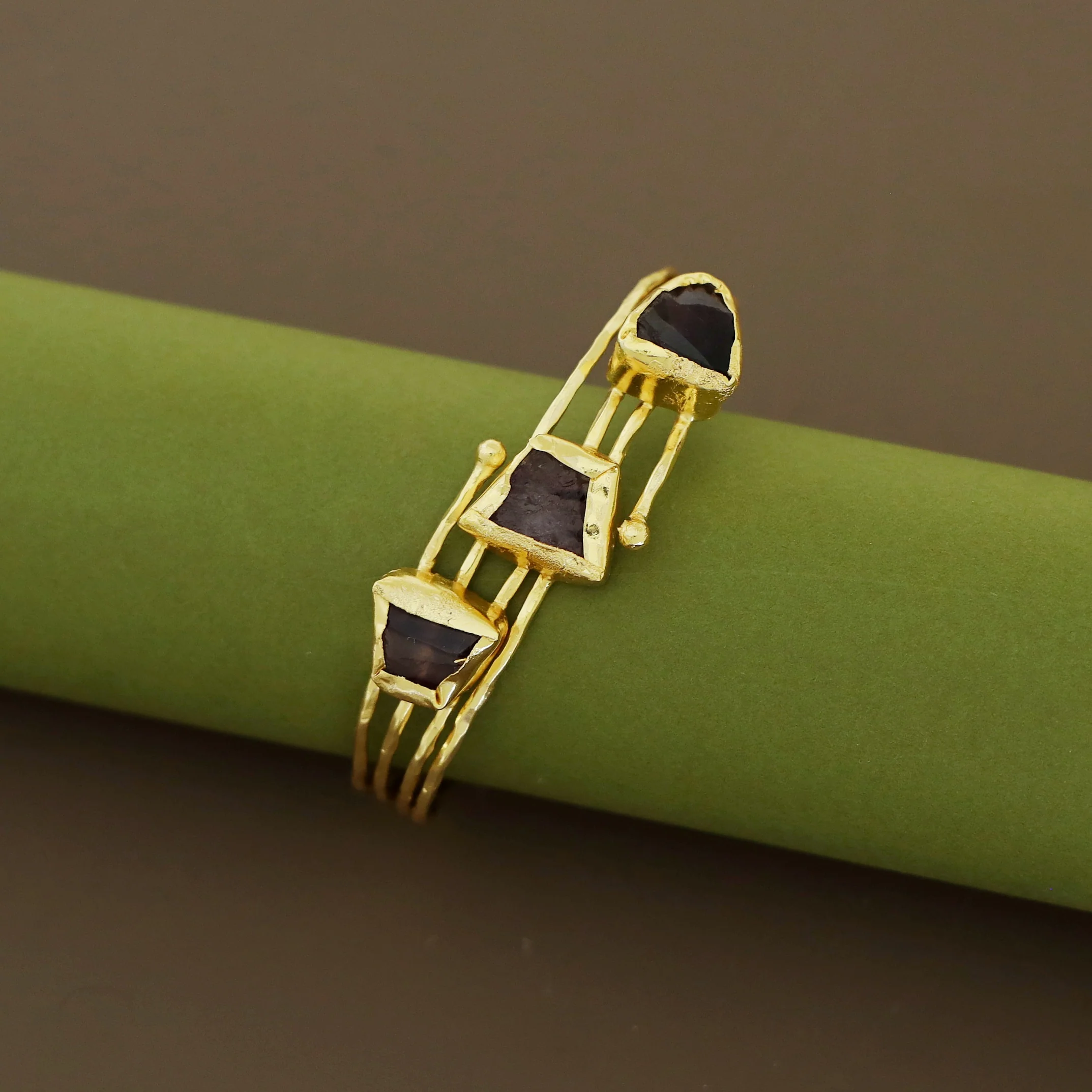 Mable 4 Layer Tri Raw Stone Bangle - Image 5