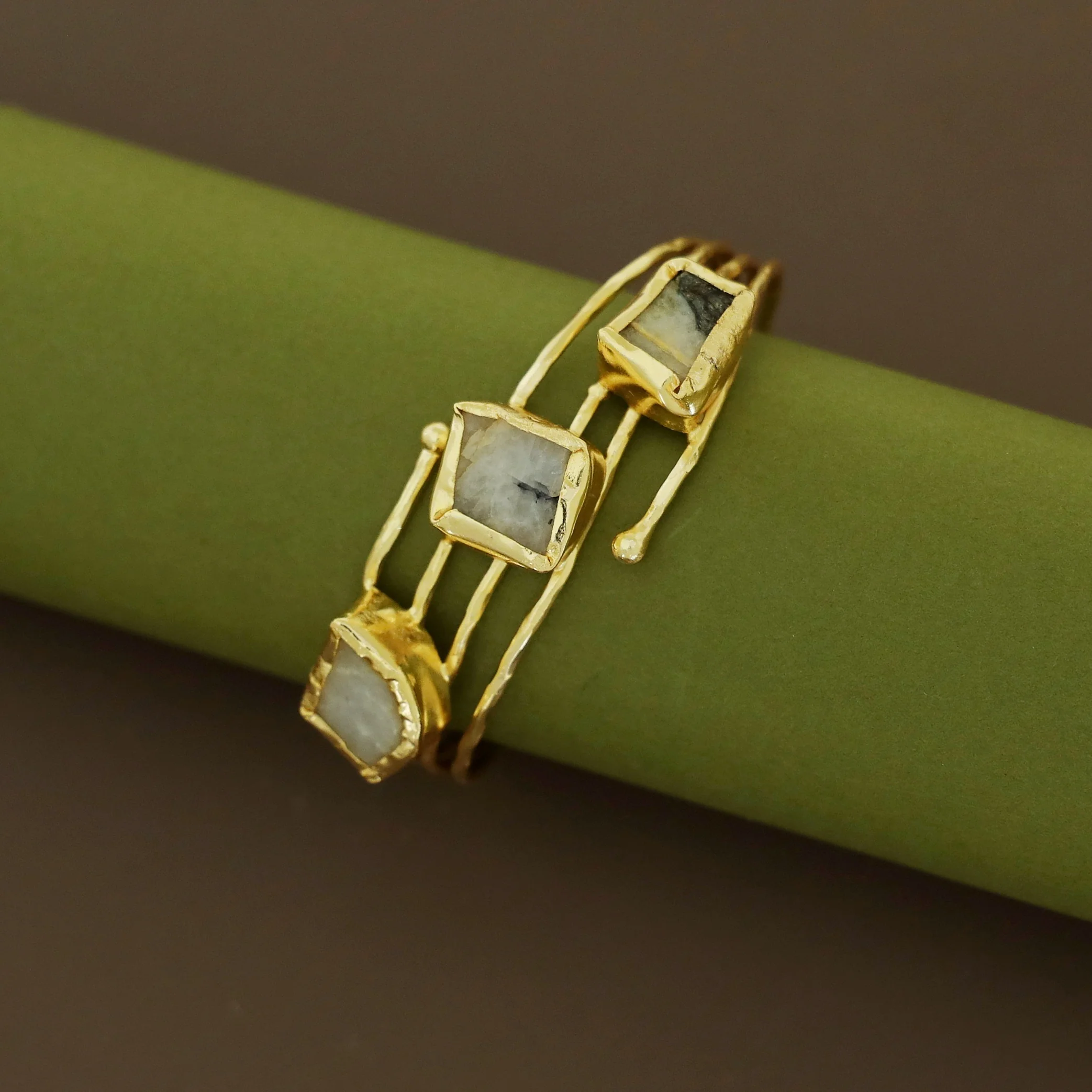 Mable 4 Layer Tri Raw Stone Bangle - Image 7