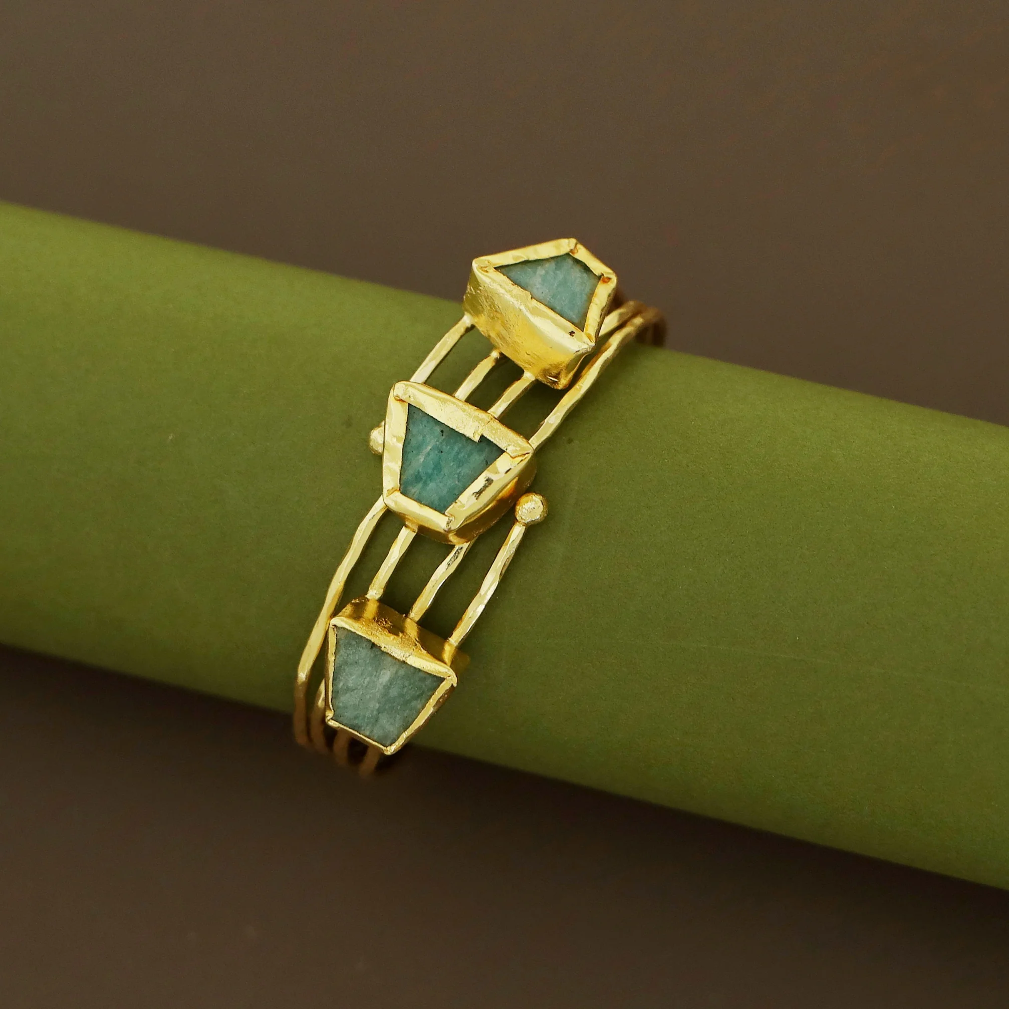 Mable 4 Layer Tri Raw Stone Bangle - Image 9