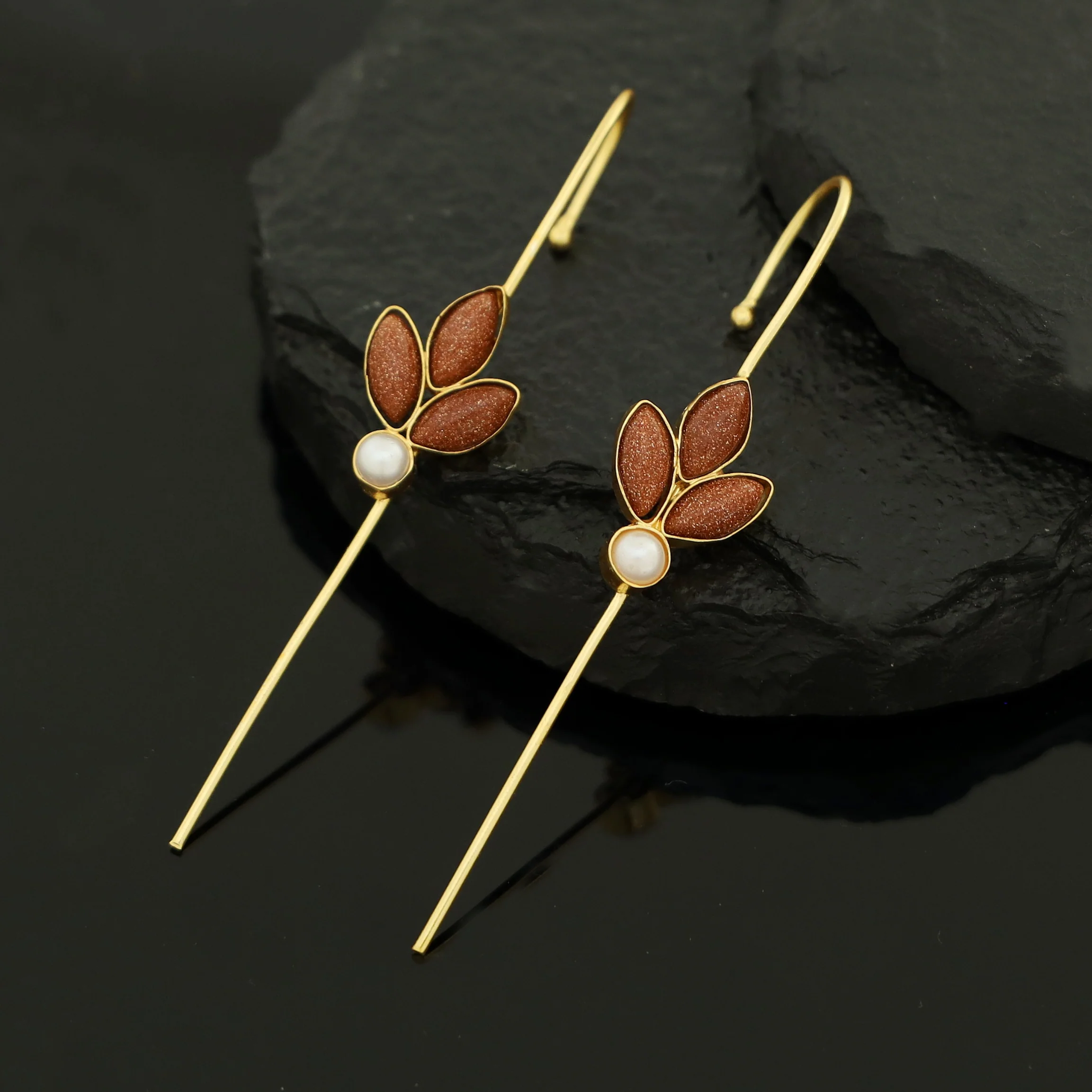 Madhukasa Tri Leaf Pearl Ear-Cuff (Set Of 2) - Image 10