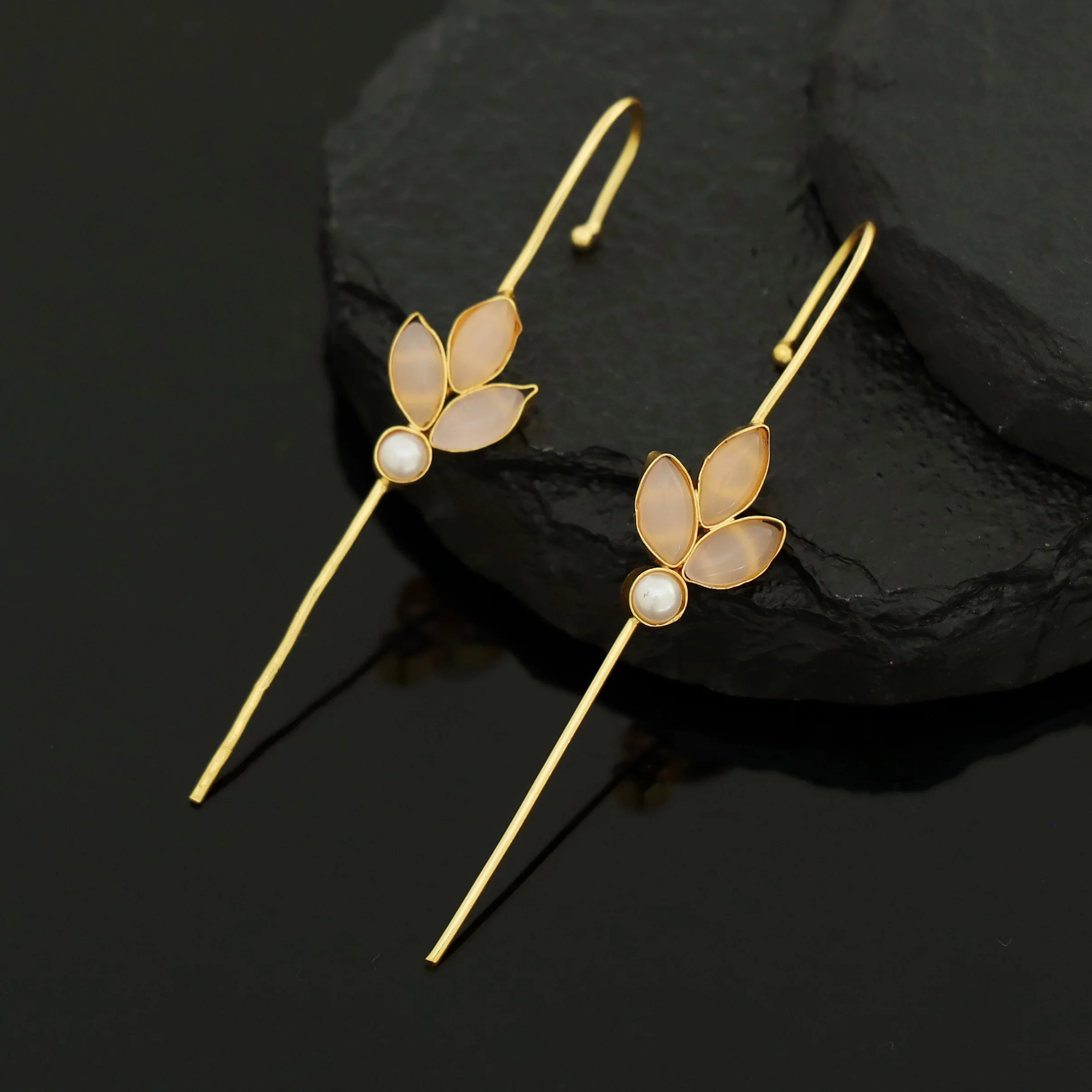 Madhukasa Tri Leaf Pearl Ear-Cuff (Set Of 2) - Image 11