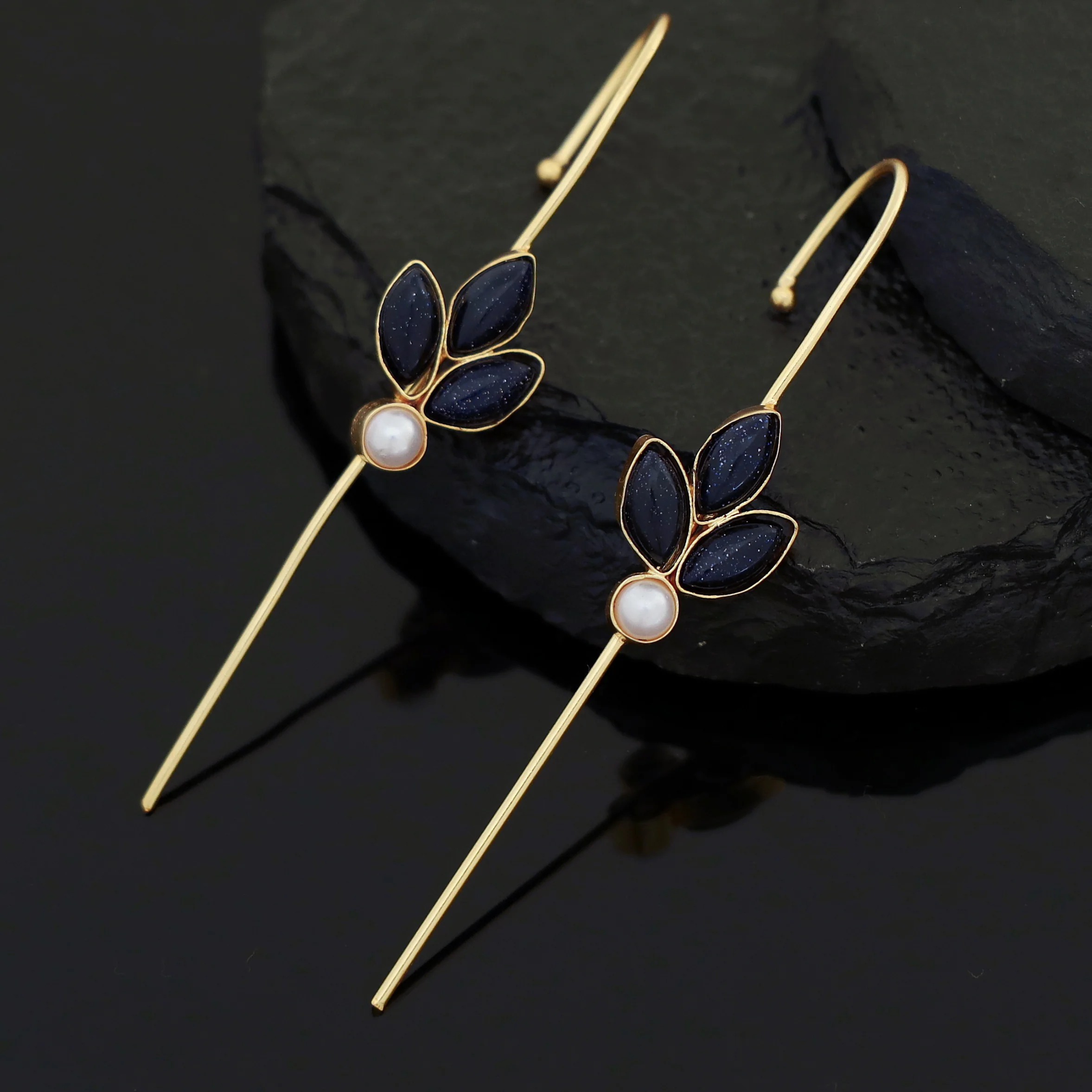 Madhukasa Tri Leaf Pearl Ear-Cuff (Set Of 2) - Image 13
