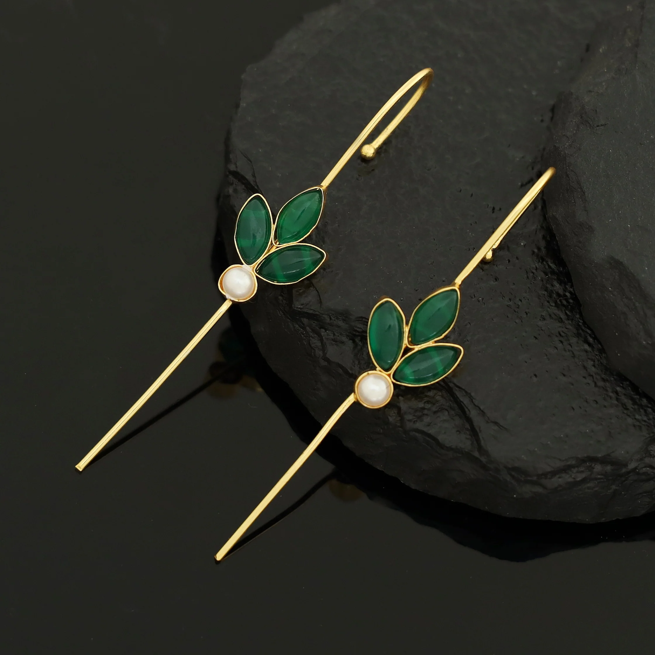 Madhukasa Tri Leaf Pearl Ear-Cuff (Set Of 2) - Image 17