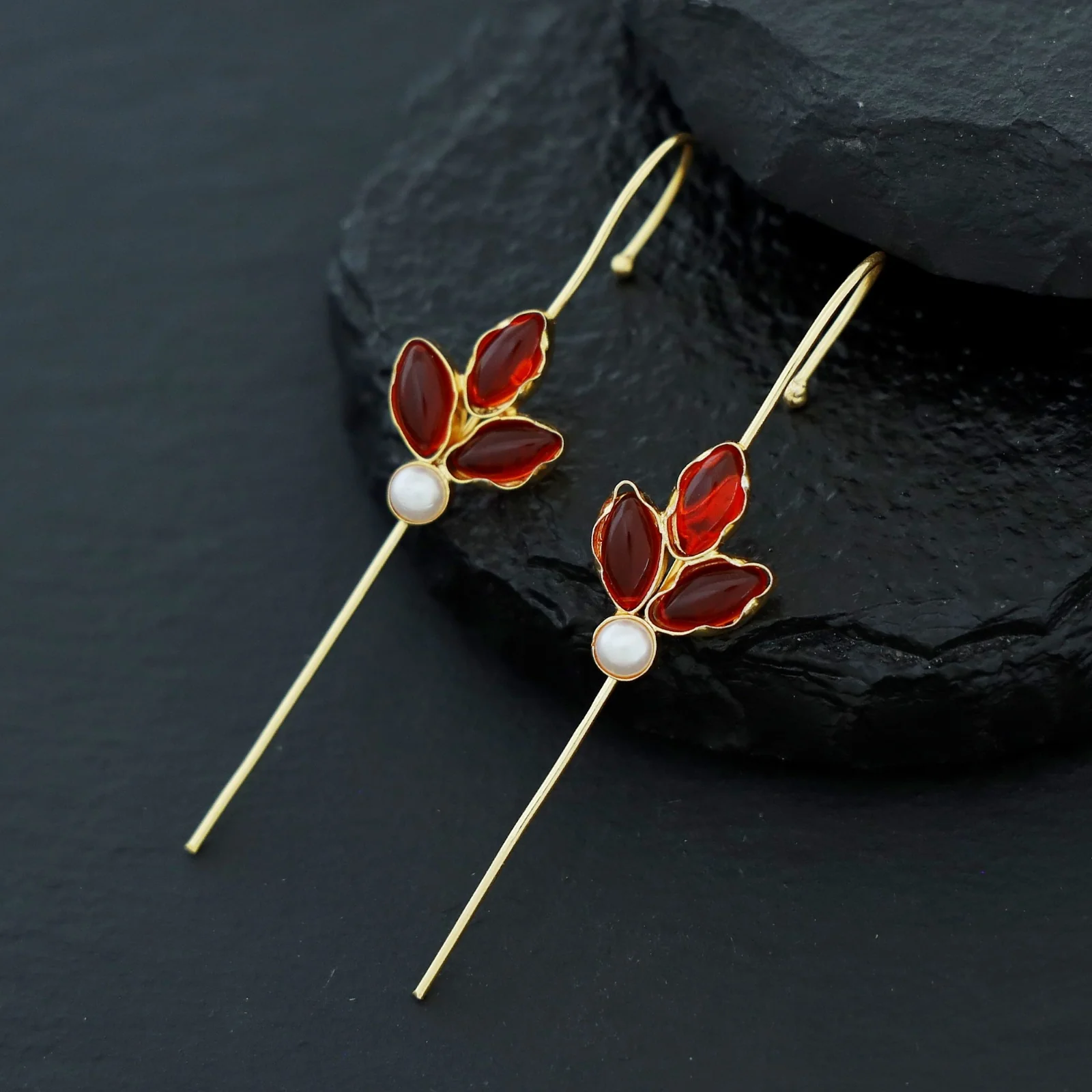 Madhukasa Tri Leaf Pearl Ear-Cuff (Set Of 2) - Image 18