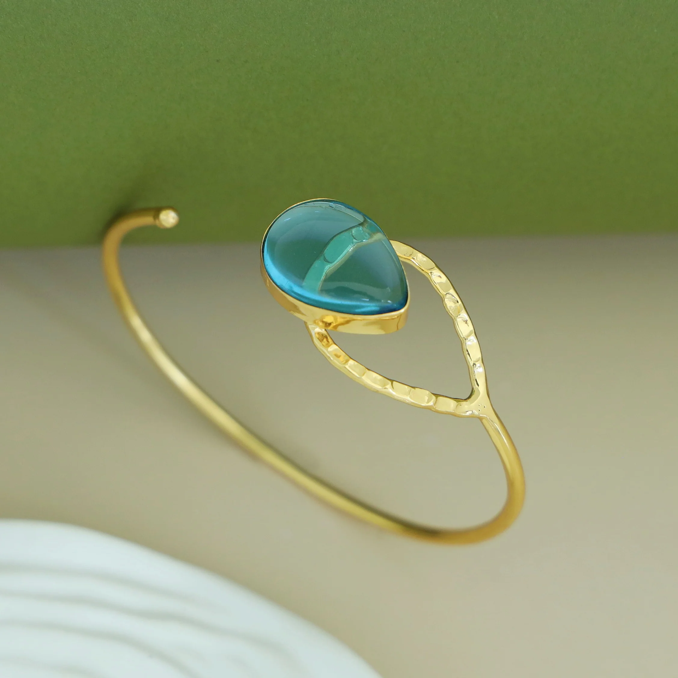 Madhurima Golden Glossy Drop Bangle - Image 3