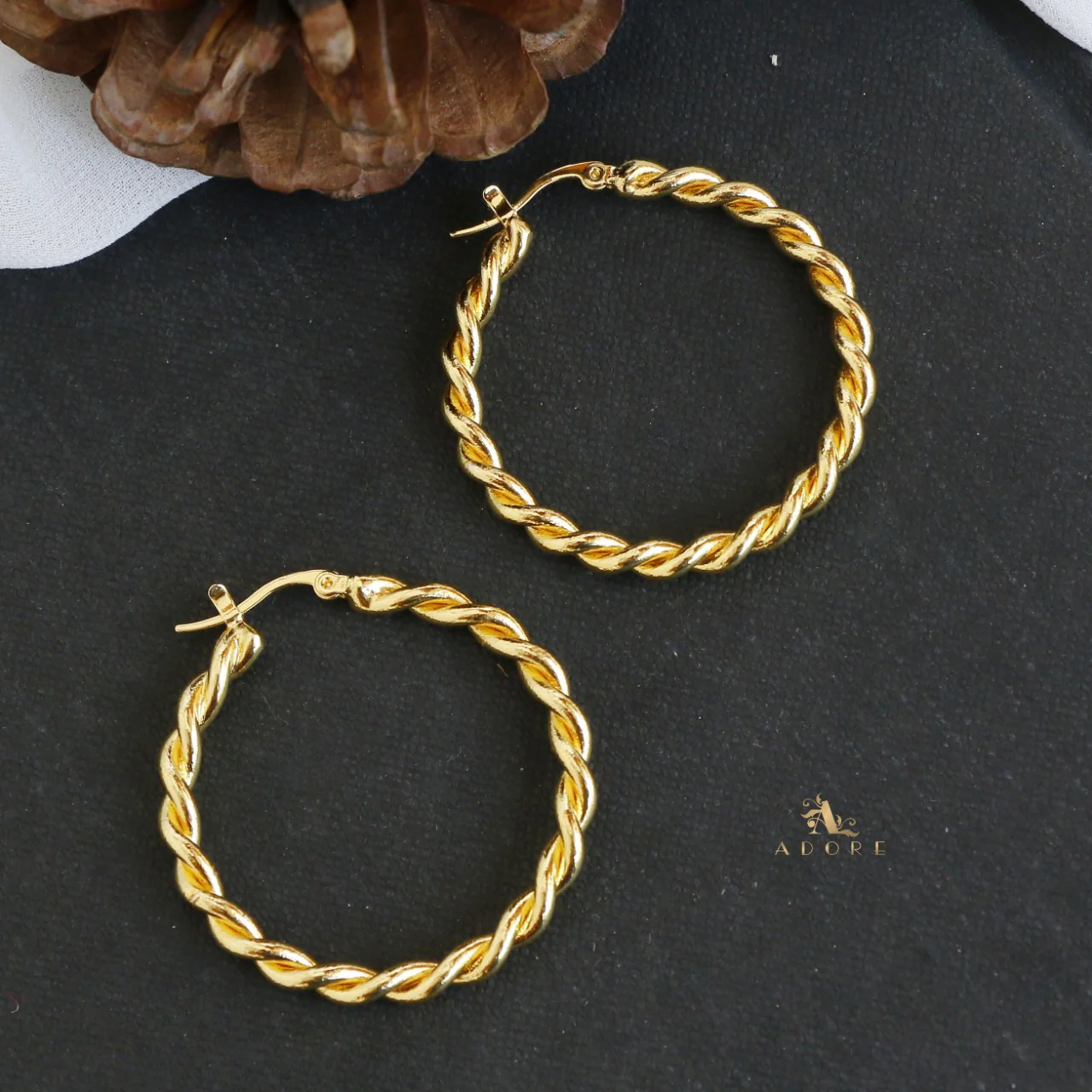 Madison Braided Hoops Earring - Image 2