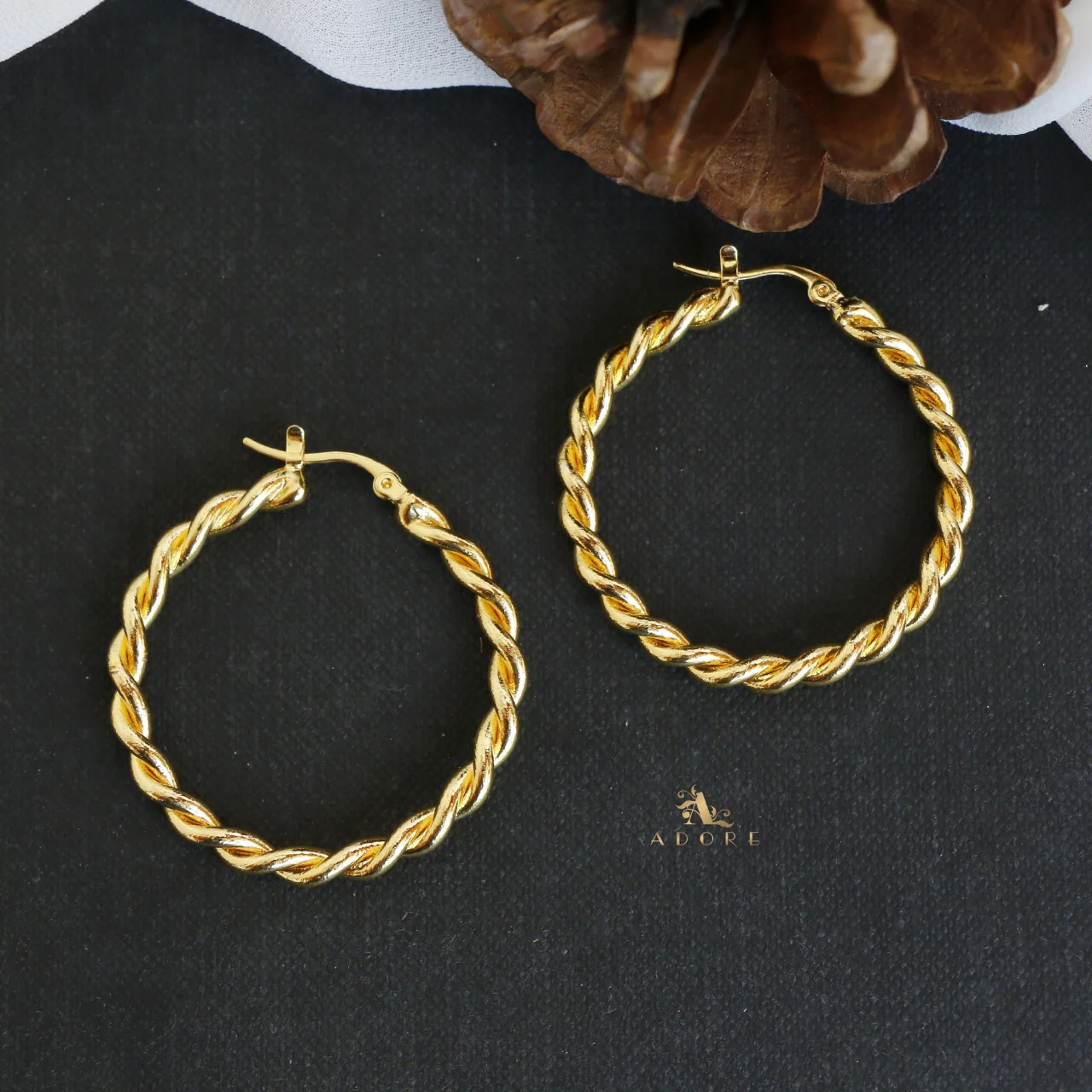 Madison Braided Hoops Earring - Image 3