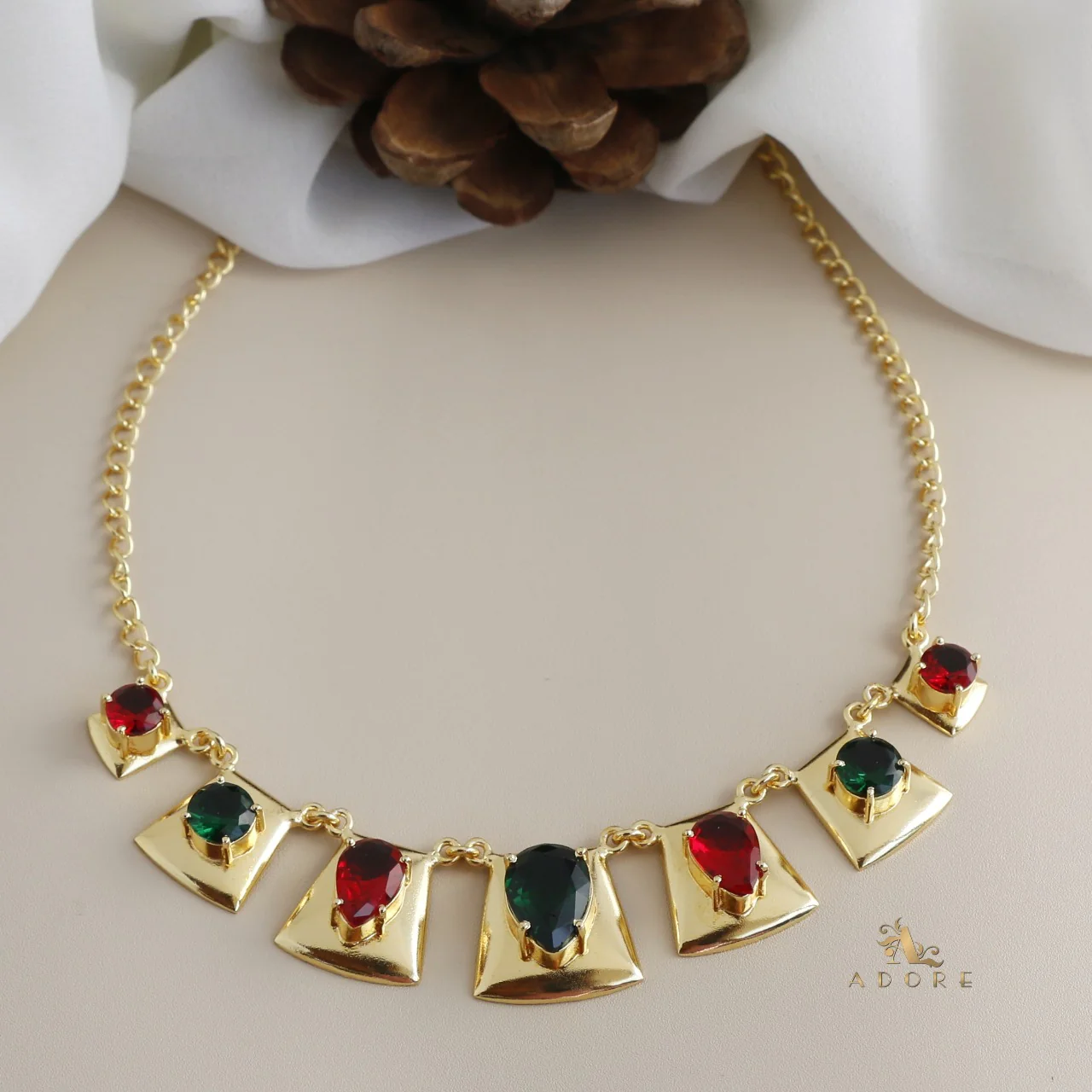 Madrigal Golden Glossy Neckpiece - Image 10