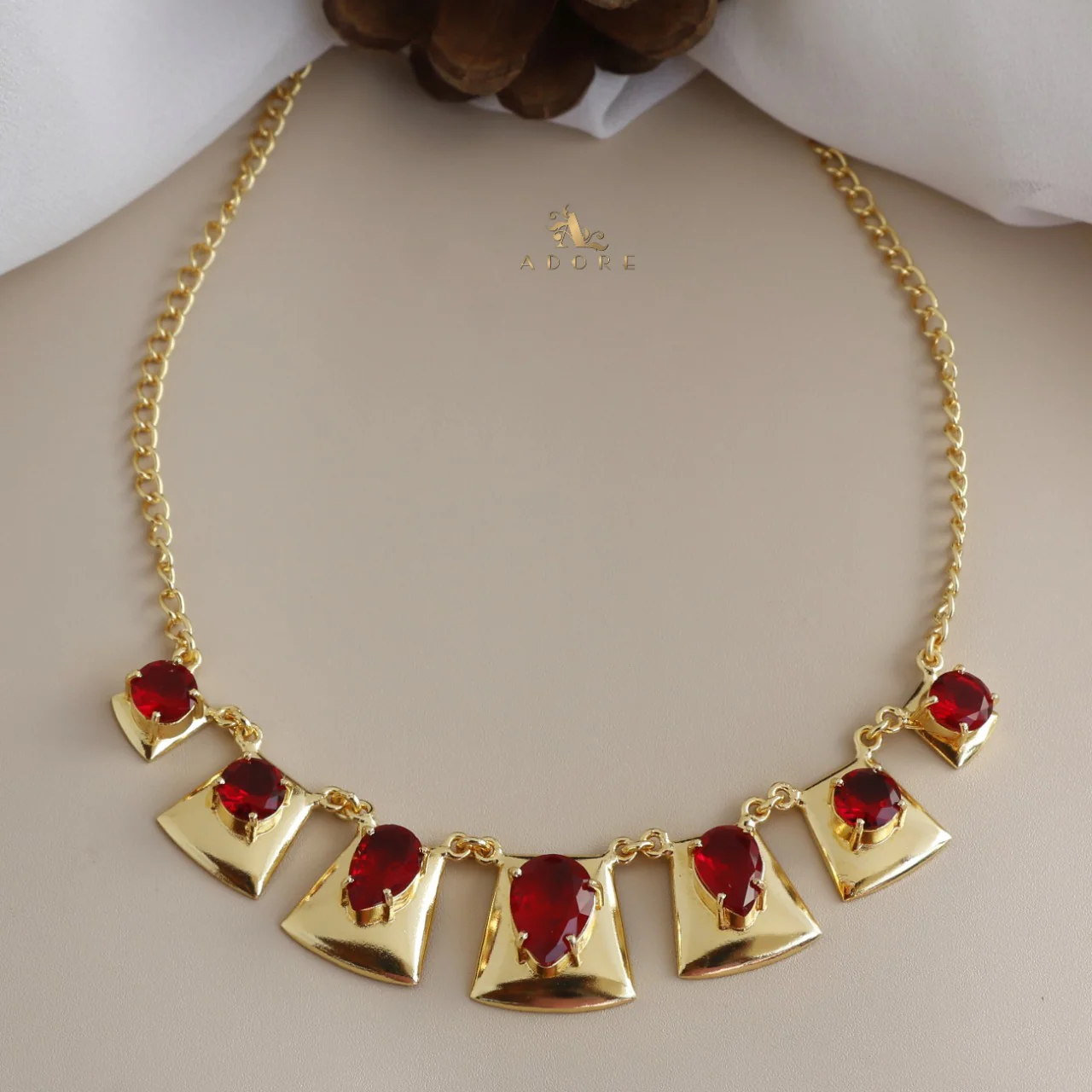 Madrigal Golden Glossy Neckpiece - Image 11