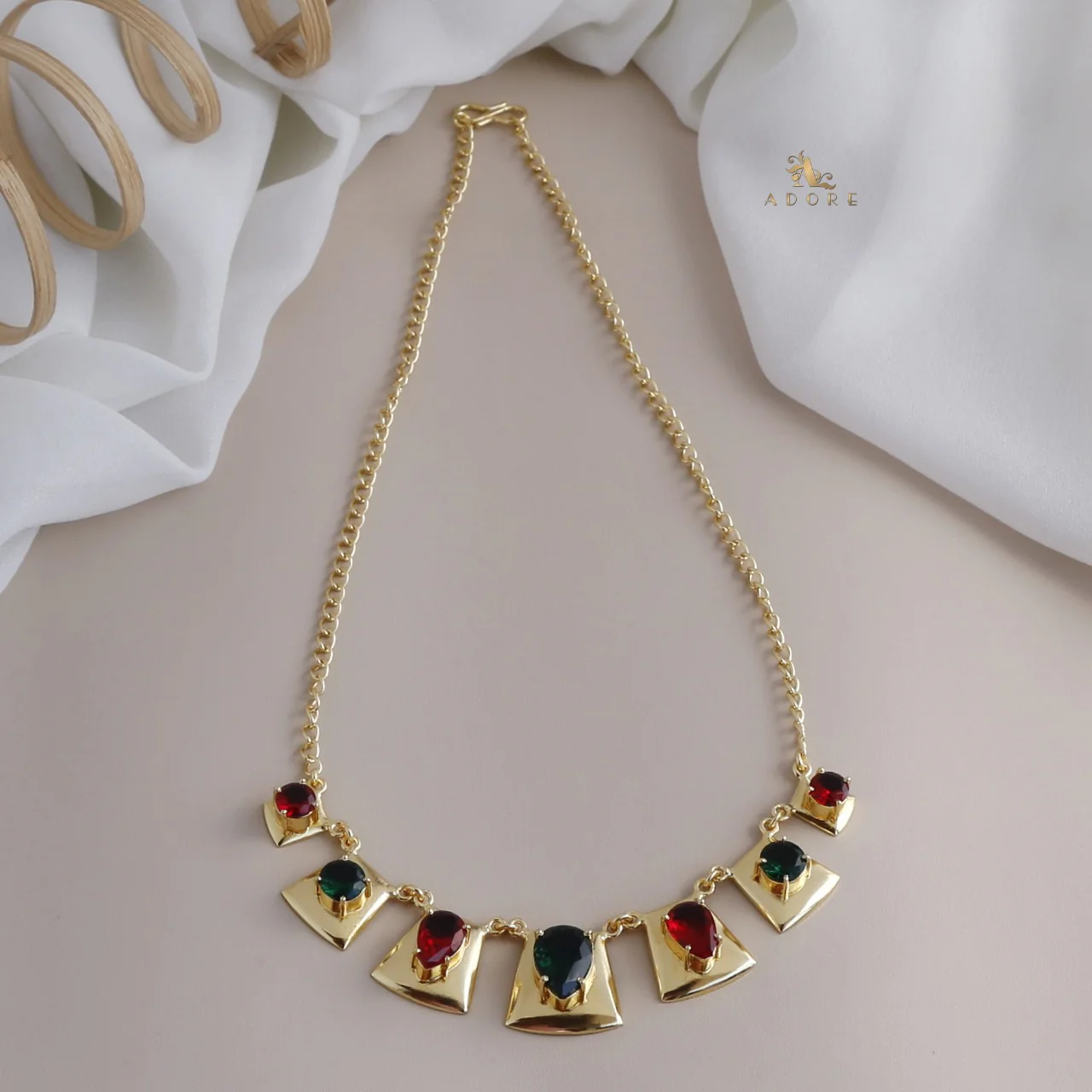 Madrigal Golden Glossy Neckpiece - Image 12