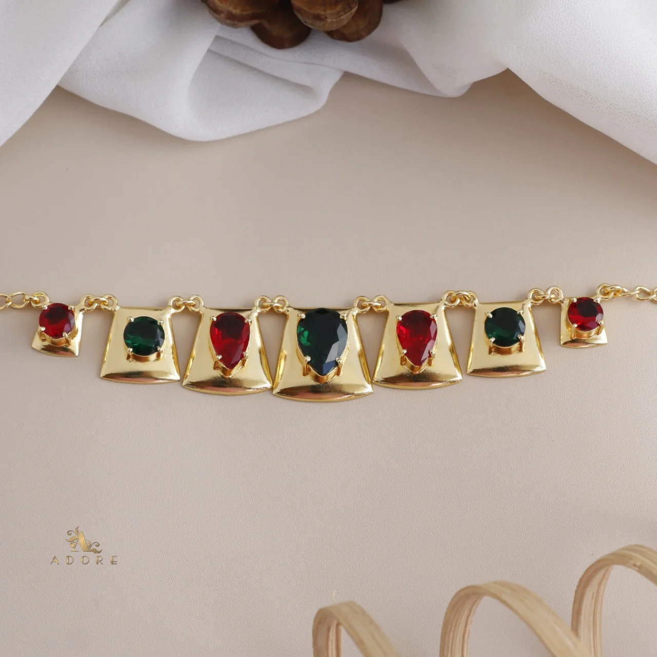 Madrigal Golden Glossy Neckpiece - Image 13