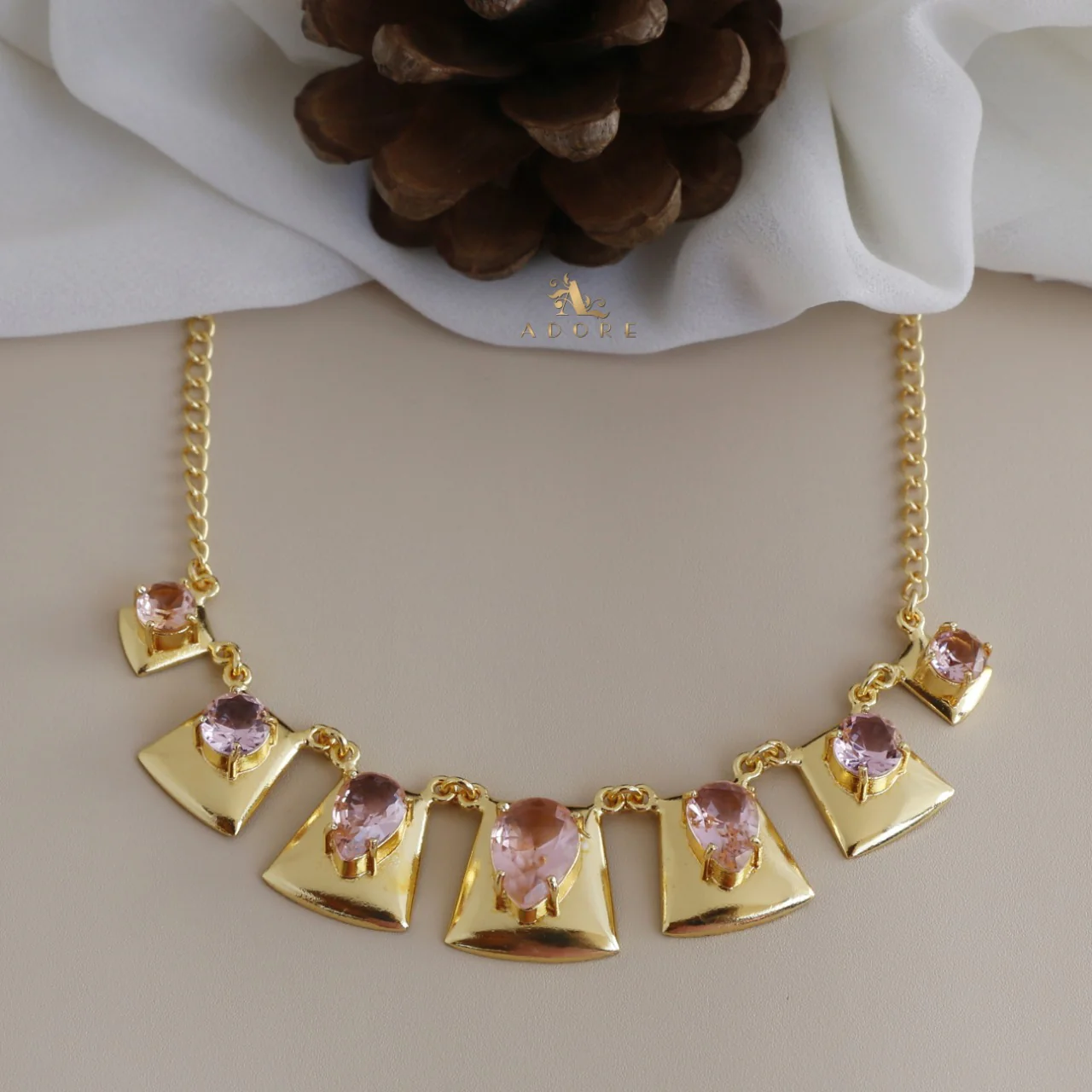 Madrigal Golden Glossy Neckpiece - Image 16