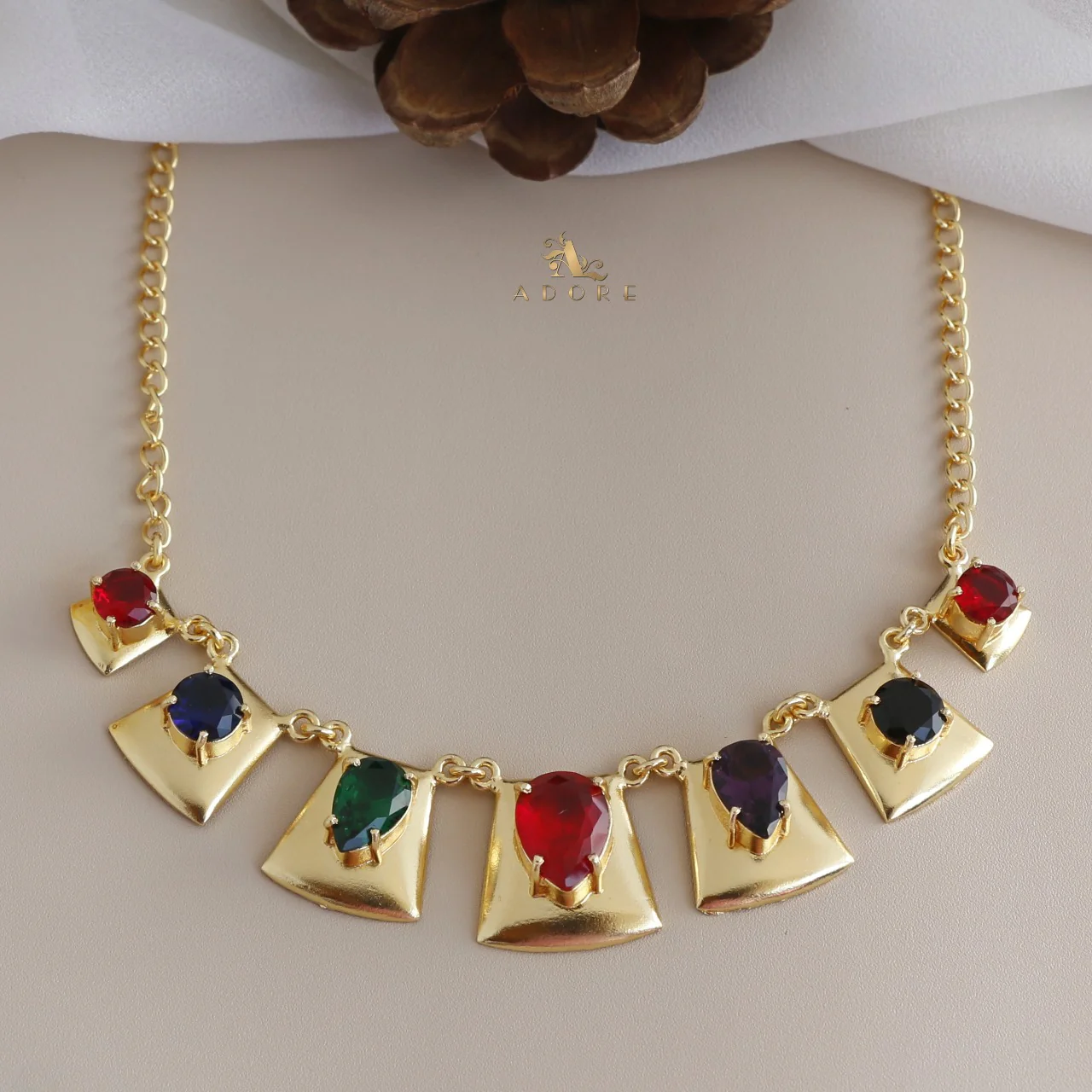 Madrigal Golden Glossy Neckpiece - Image 8