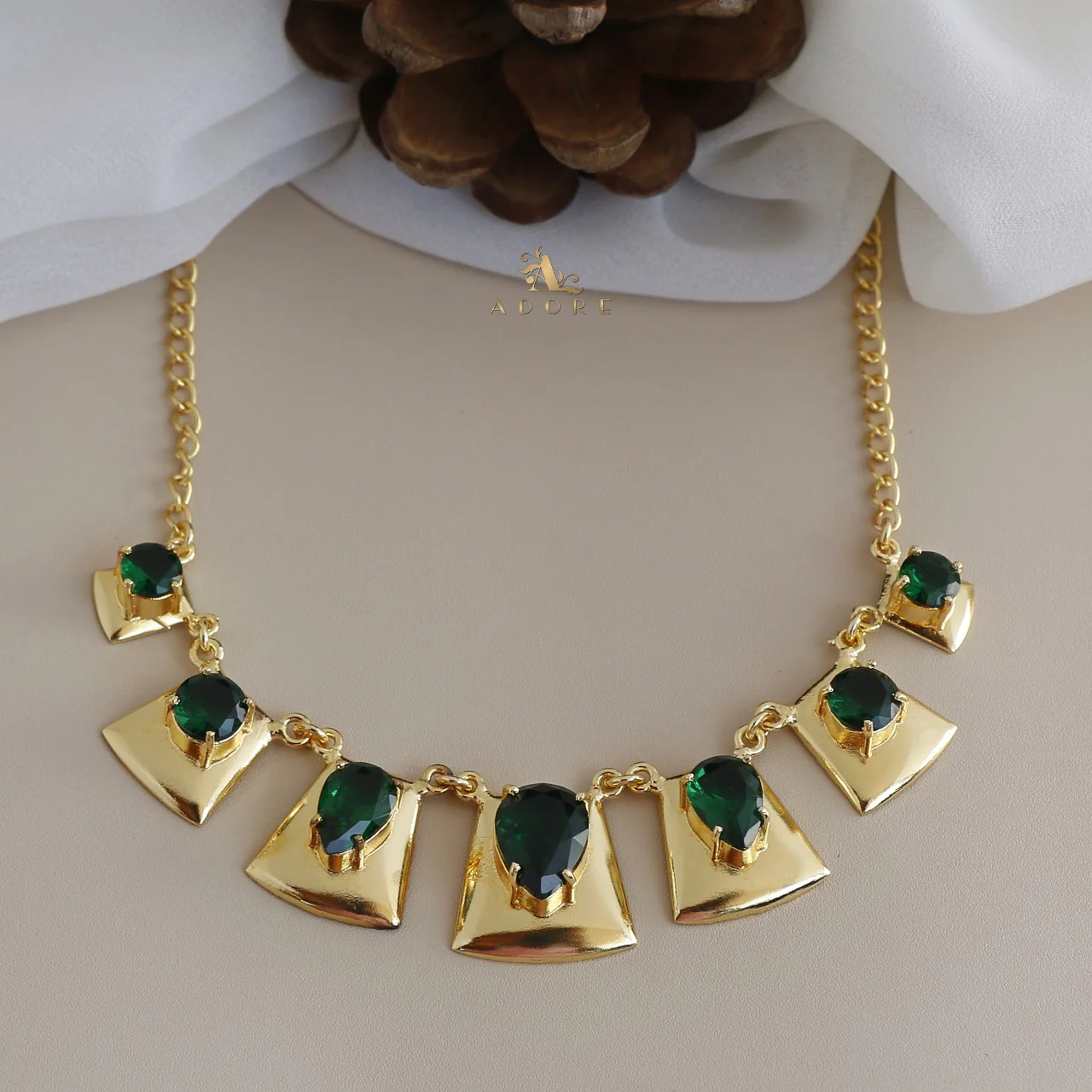 Madrigal Golden Glossy Neckpiece - Image 9