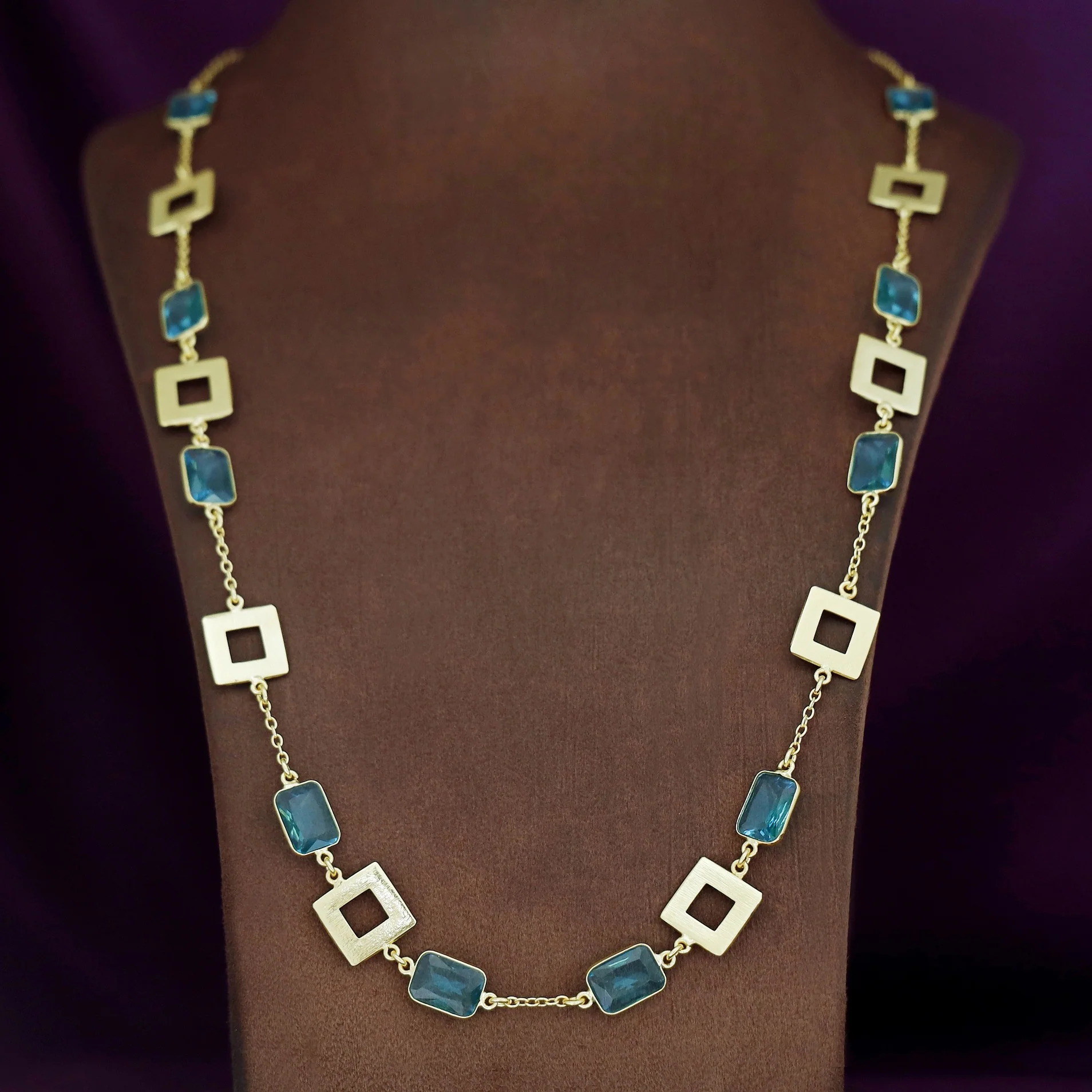 Melena Glossy Rectangle Long Neckpiece - Image 5