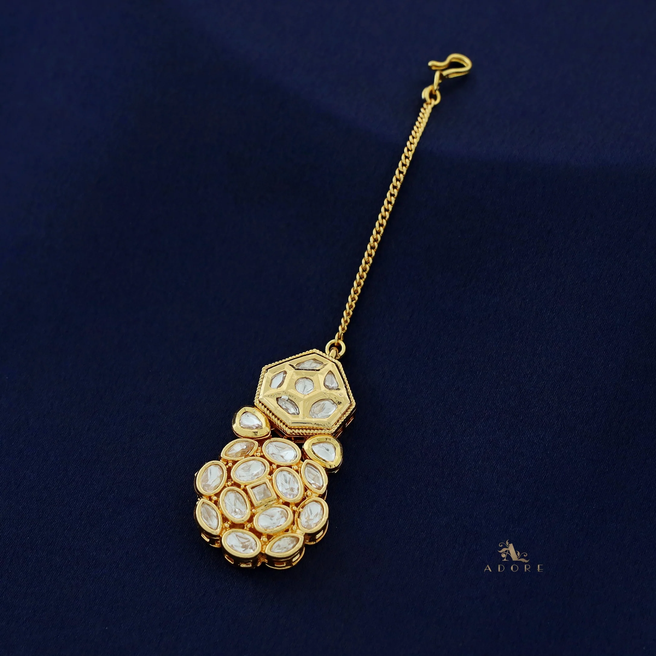 Premium Magdalen Kundan Neckpiece With Earring + TIkka - Image 5