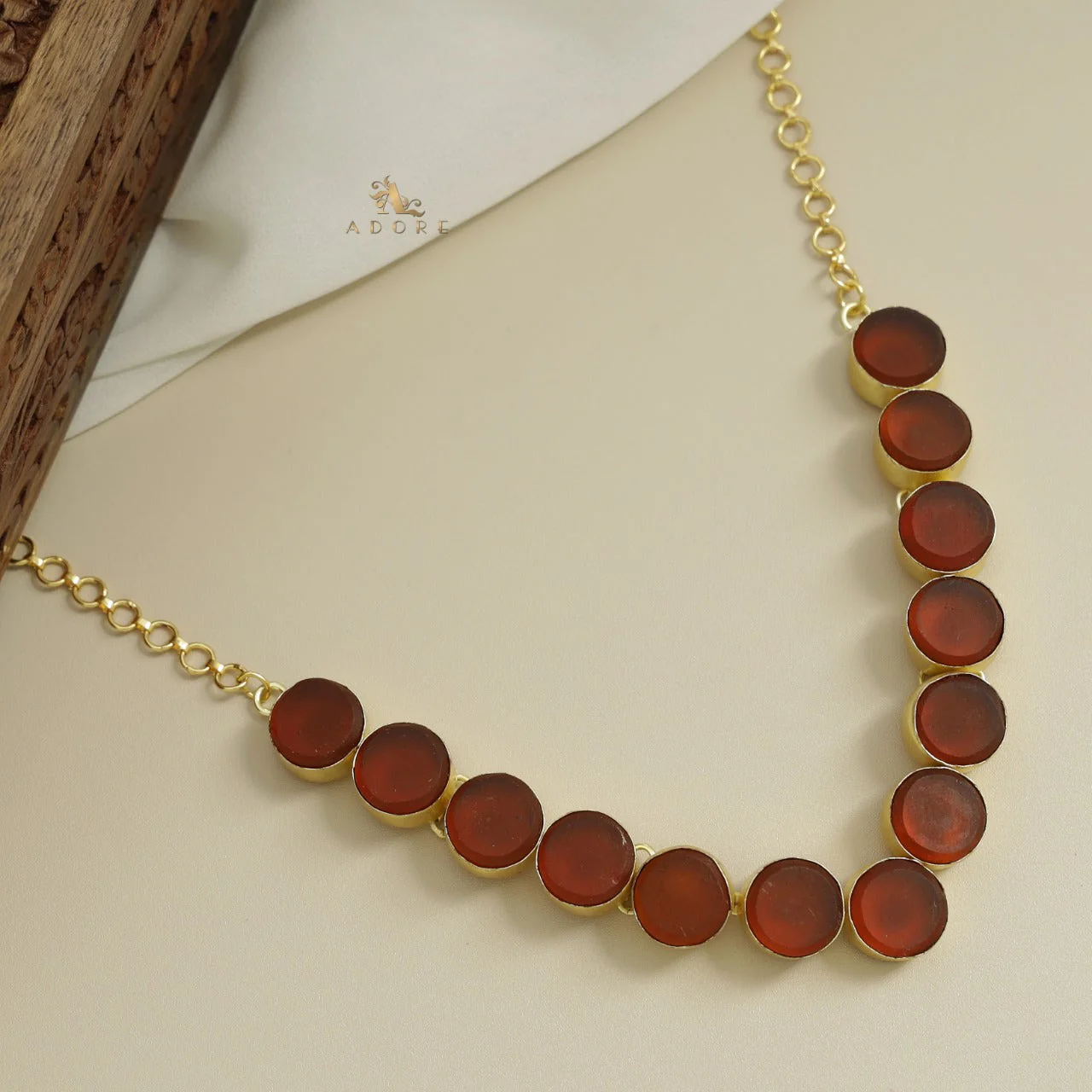Mahila Round Raw Stone Neckpiece (Colour Options) - Image 10