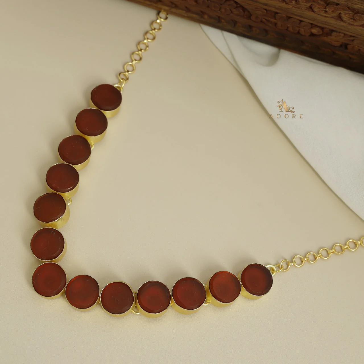 Mahila Round Raw Stone Neckpiece (Colour Options) - Image 11