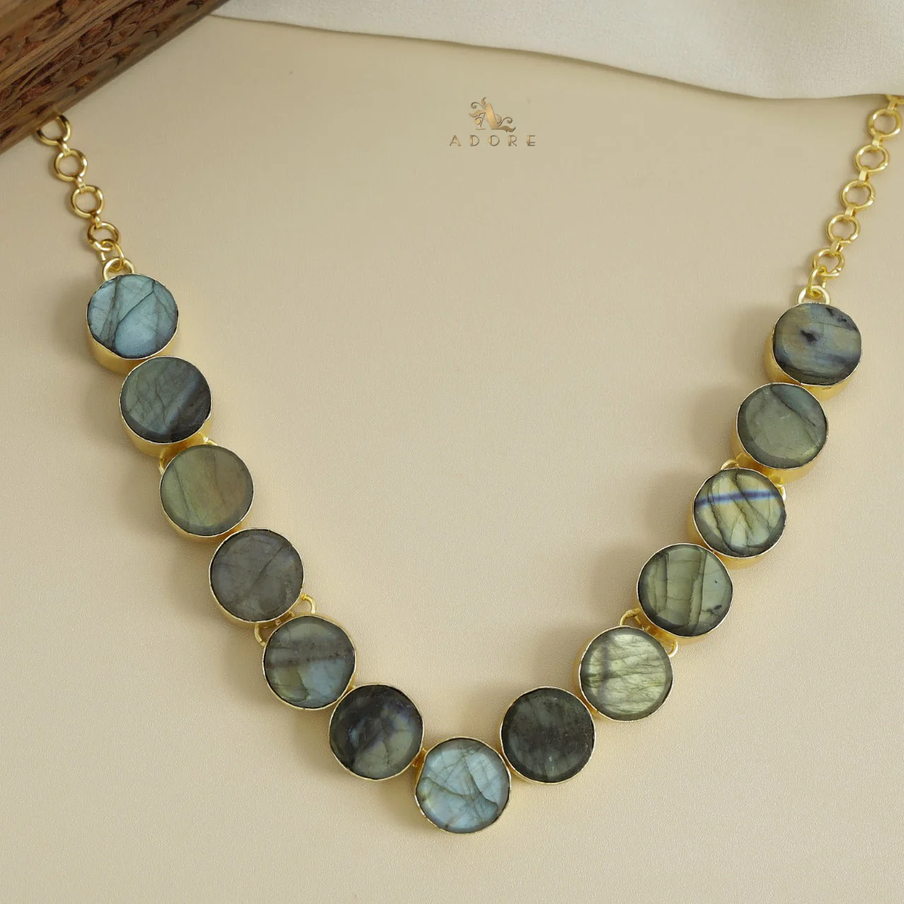 Mahila Round Raw Stone Neckpiece (Colour Options) - Image 12