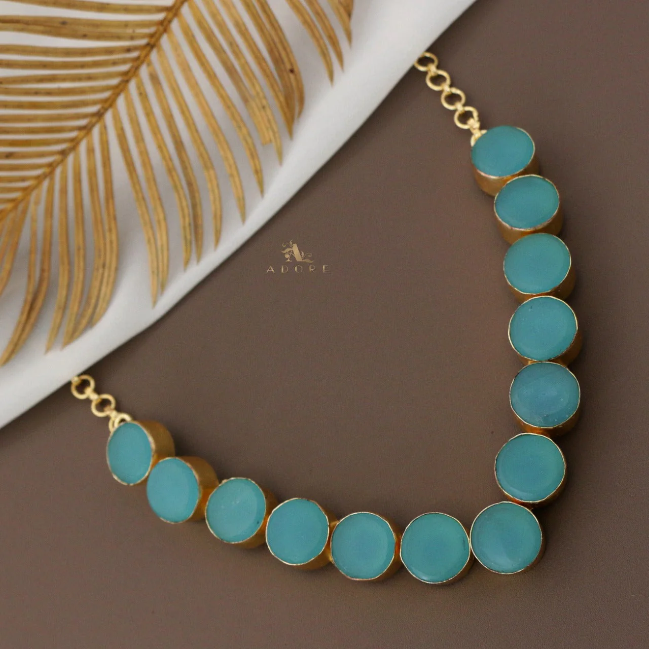 Mahila Round Raw Stone Neckpiece (Colour Options) - Image 16