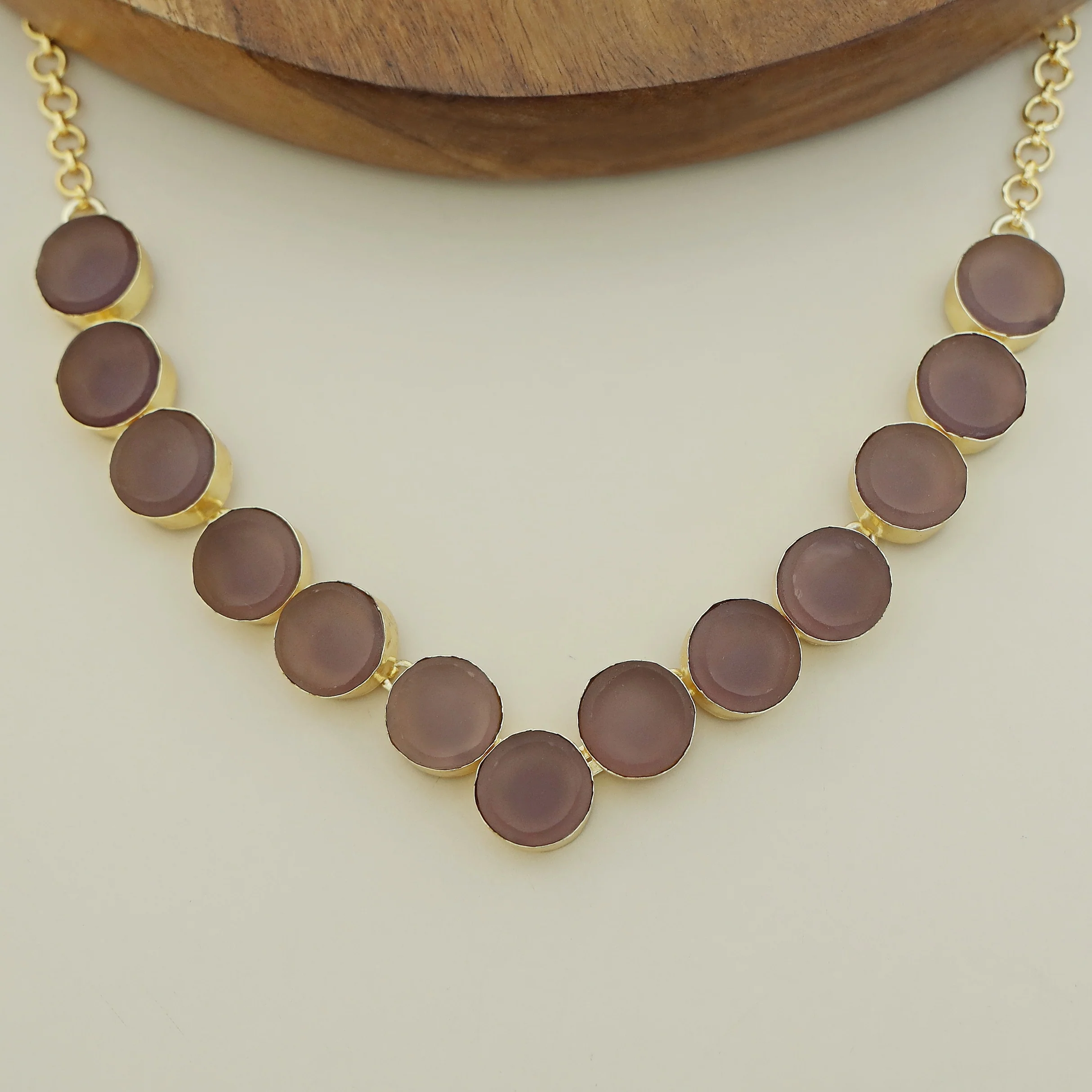 Mahila Round Raw Stone Neckpiece (Colour Options) - Image 24