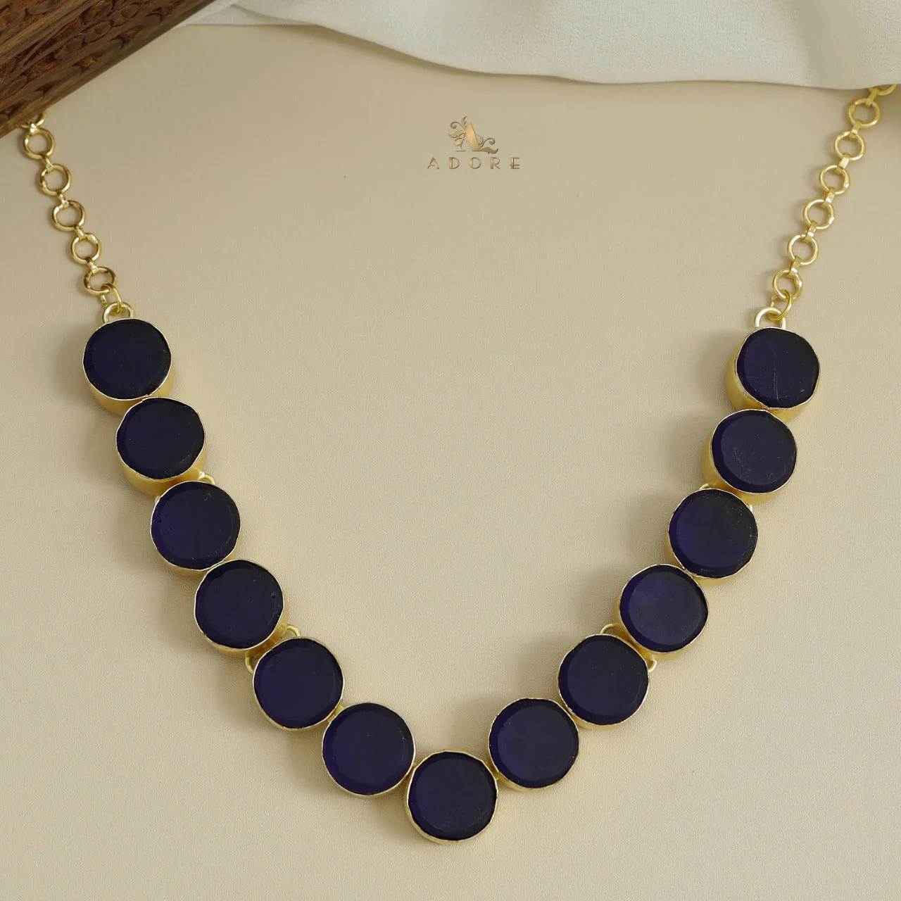 Mahila Round Raw Stone Neckpiece (Colour Options) - Image 3