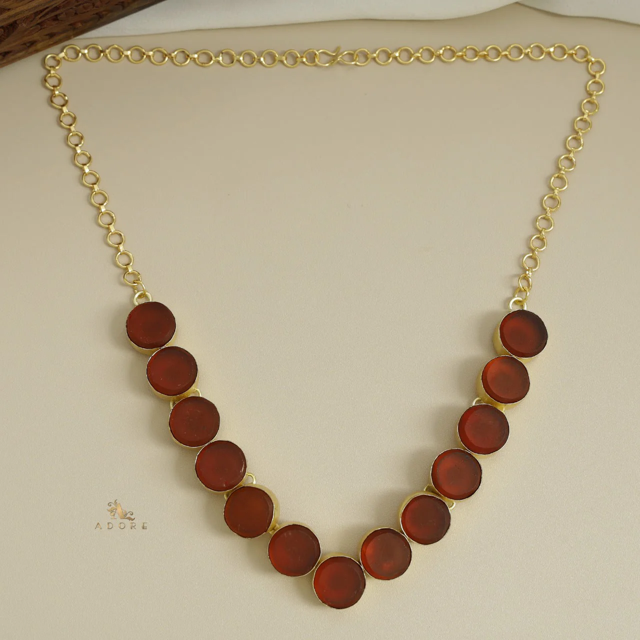 Mahila Round Raw Stone Neckpiece (Colour Options) - Image 9