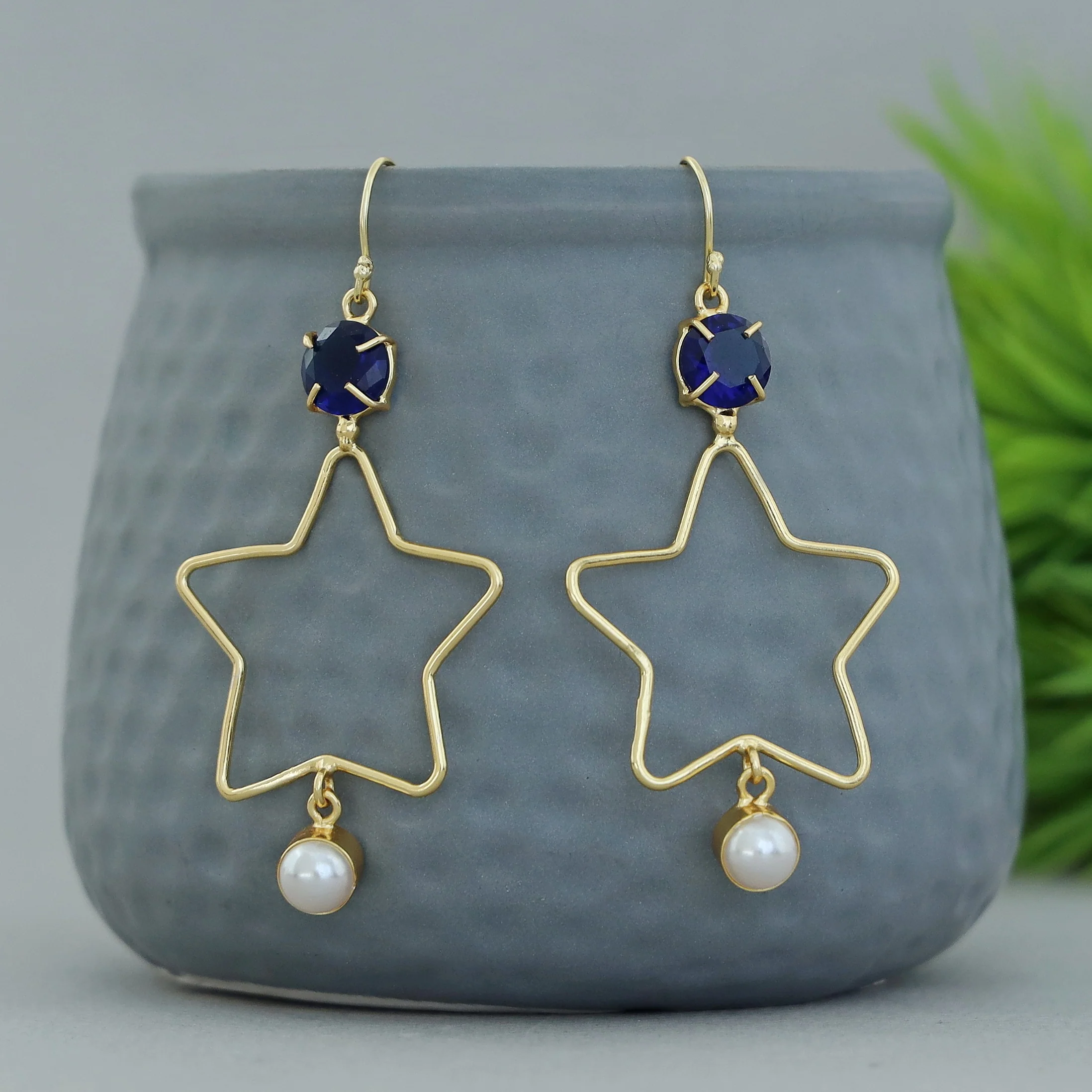 Malini Golden Star Glossy Pearl Drop - Image 4