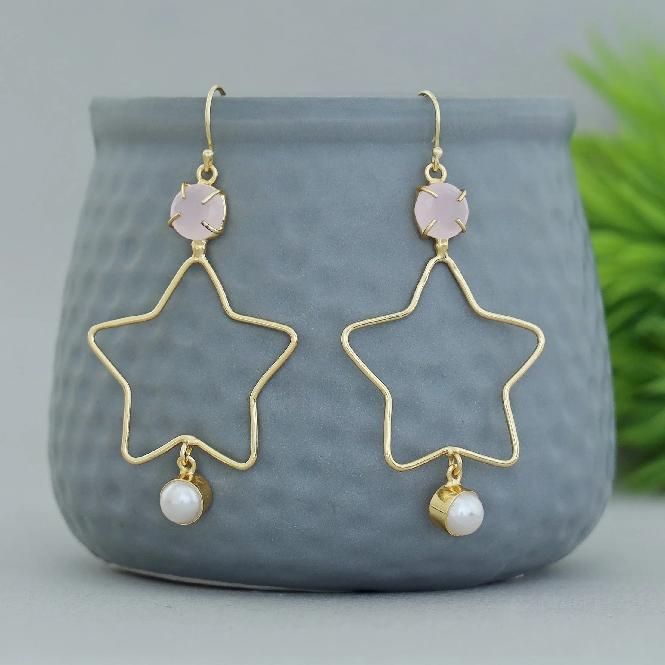 Malini Golden Star Glossy Pearl Drop - Image 6