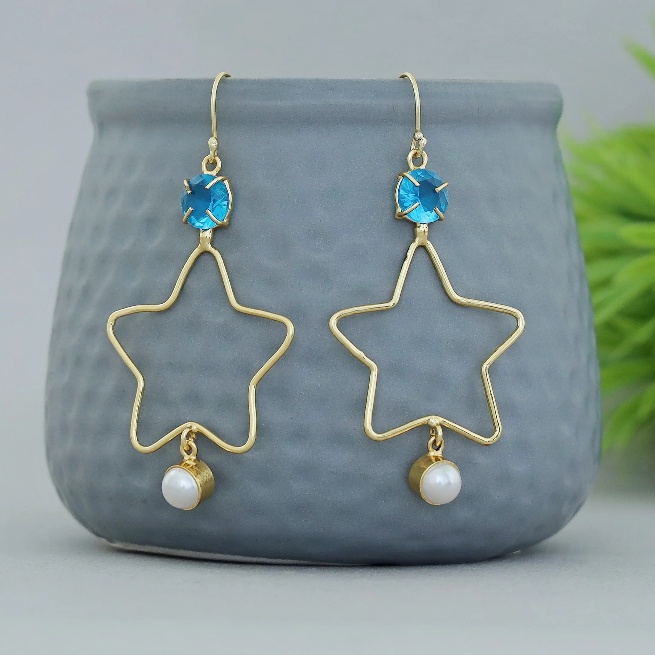 Malini Golden Star Glossy Pearl Drop - Image 7