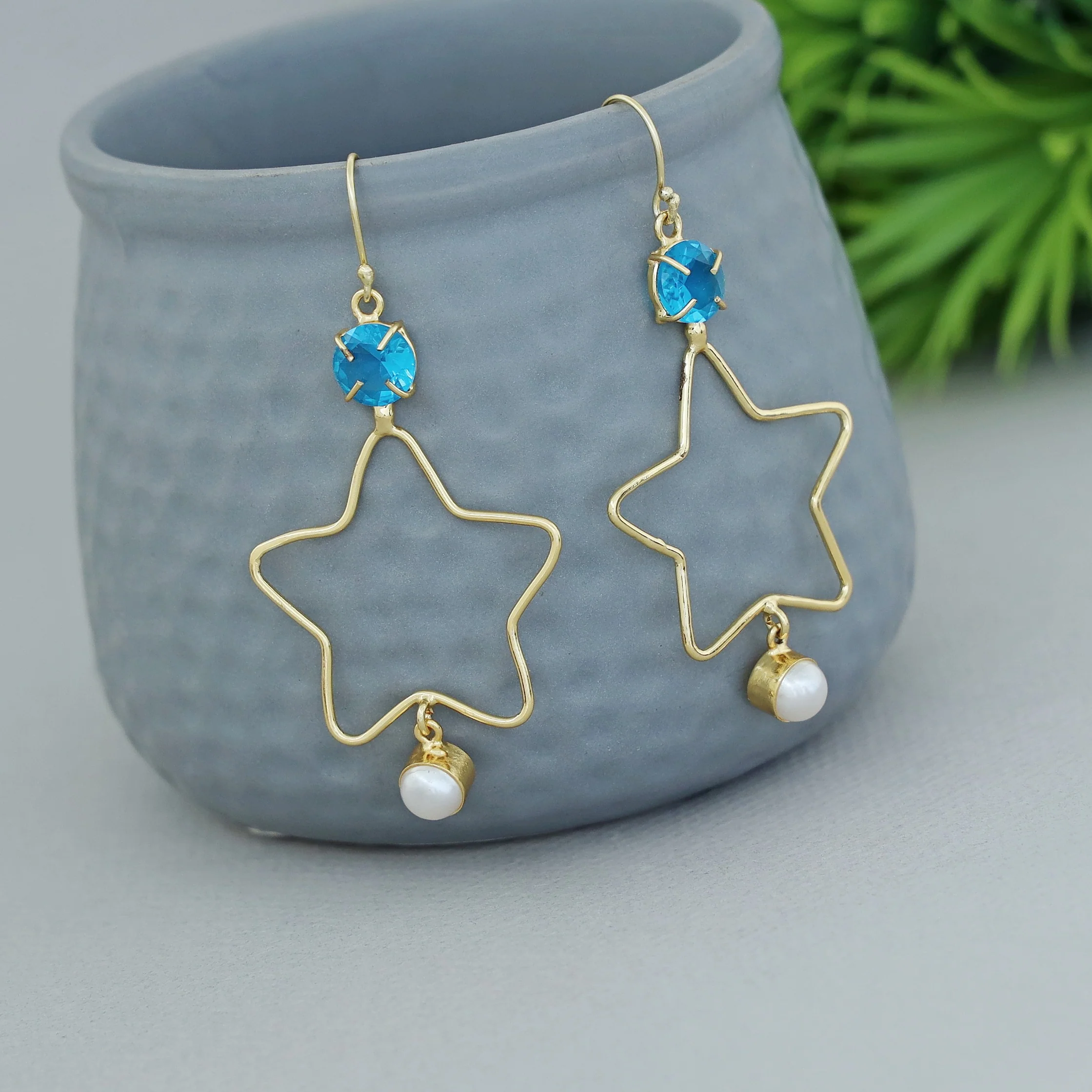 Malini Golden Star Glossy Pearl Drop - Image 9