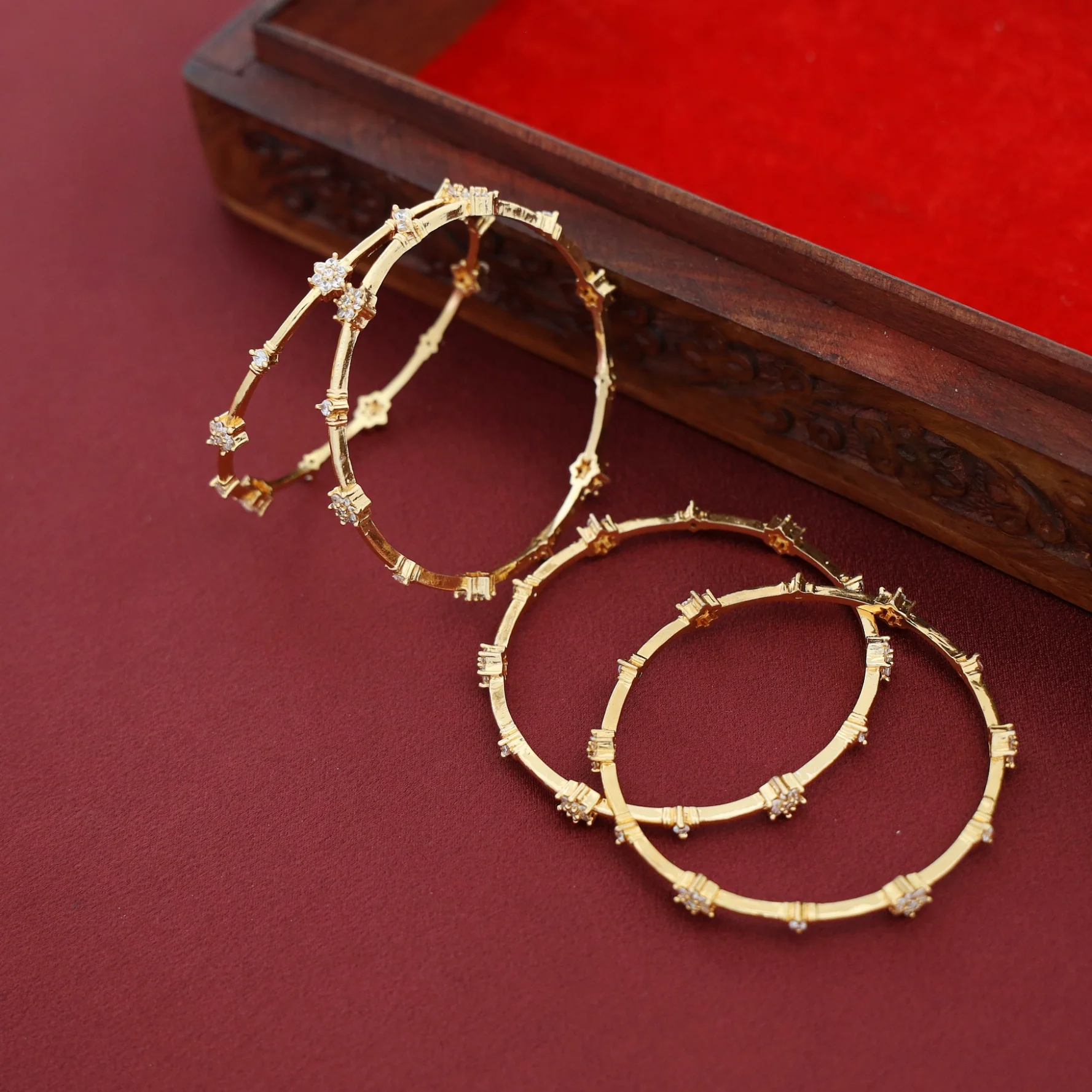 Manvika Floral Bangle ( Set Of 4) - Image 2