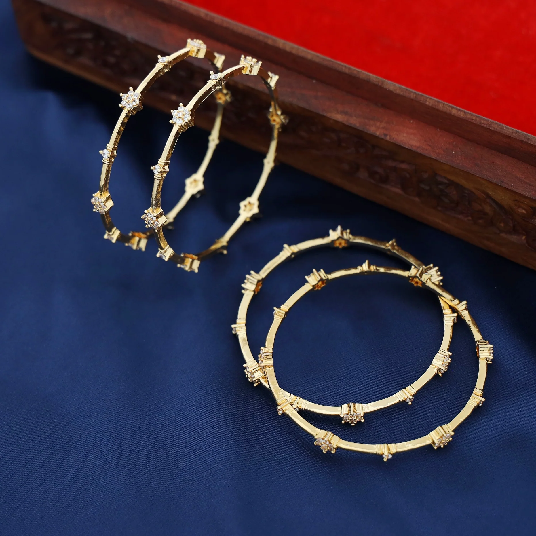 Manvika Floral Bangle ( Set Of 4) - Image 3