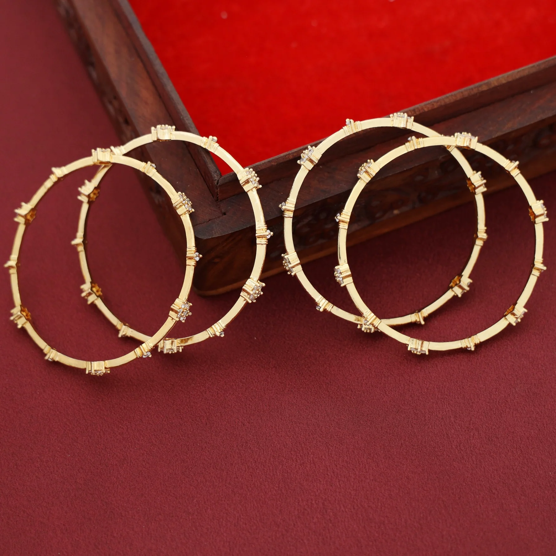 Manvika Floral Bangle ( Set Of 4) - Image 4