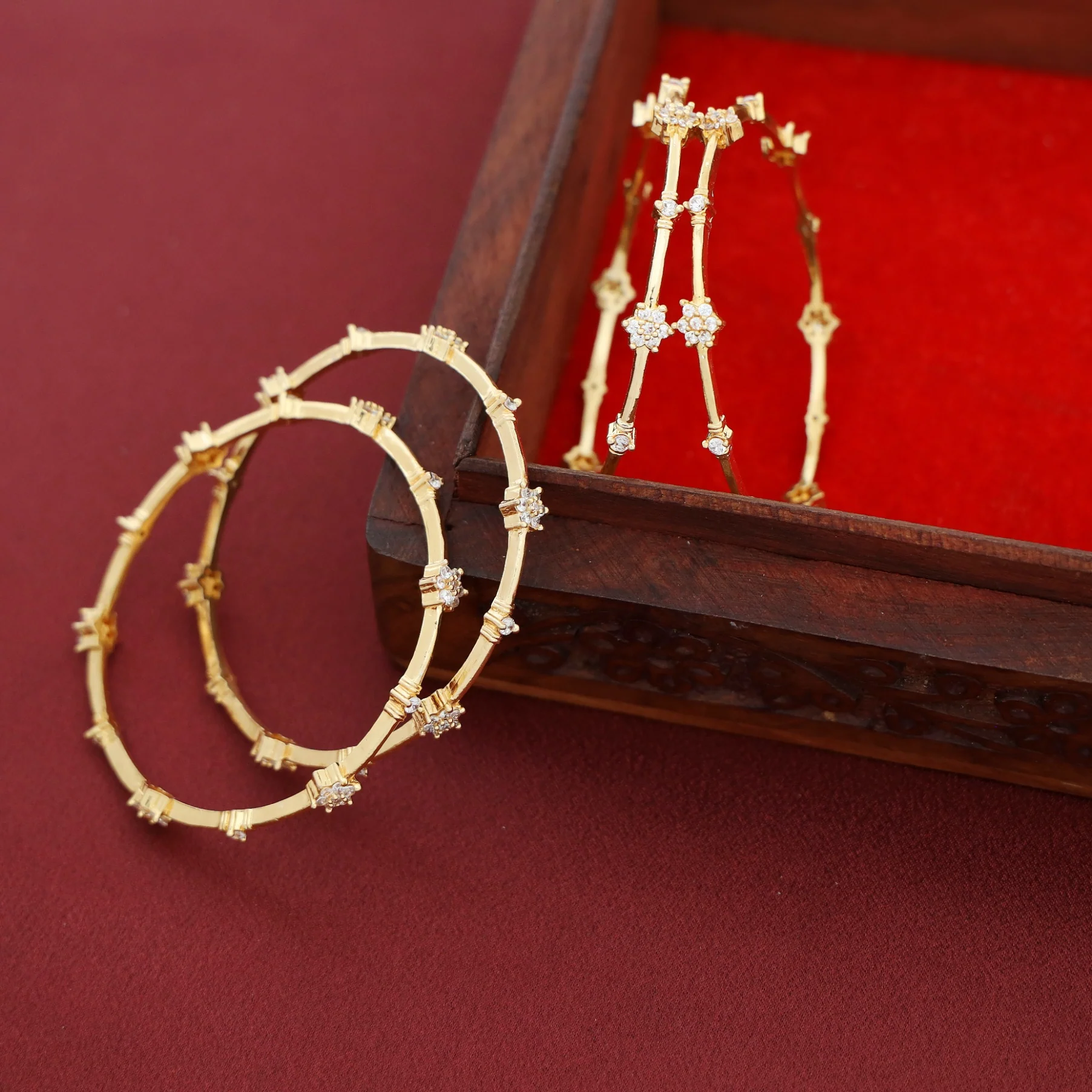 Manvika Floral Bangle ( Set Of 4) - Image 5
