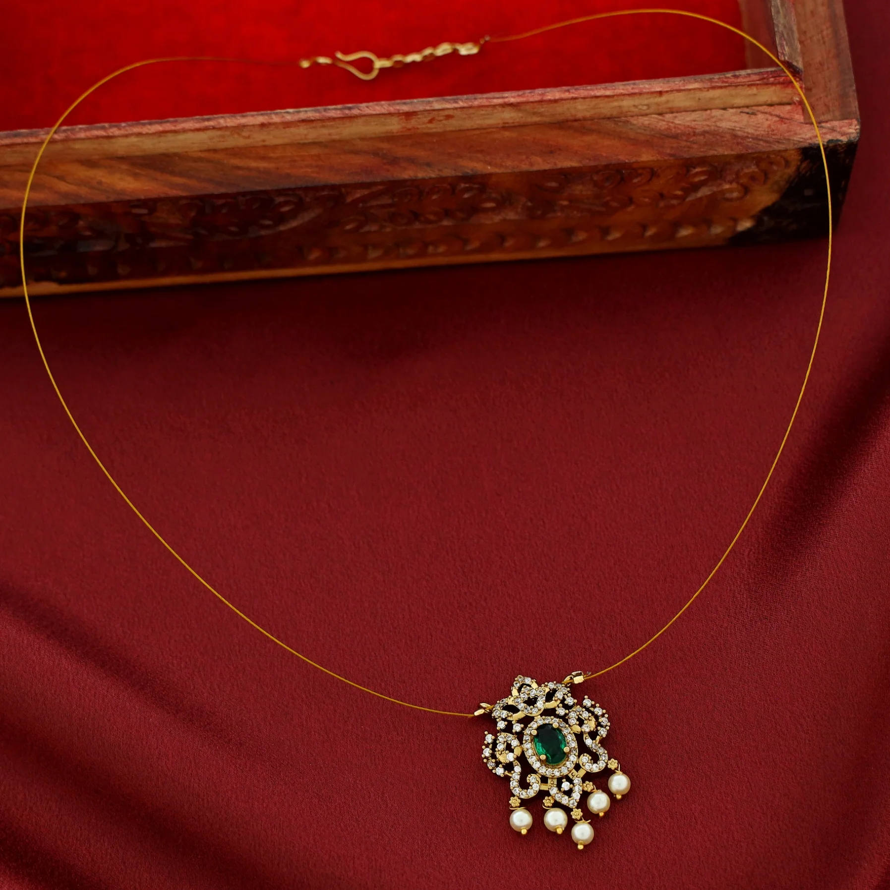 Manya AD Stone Pearl String Neckpiece - Image 11