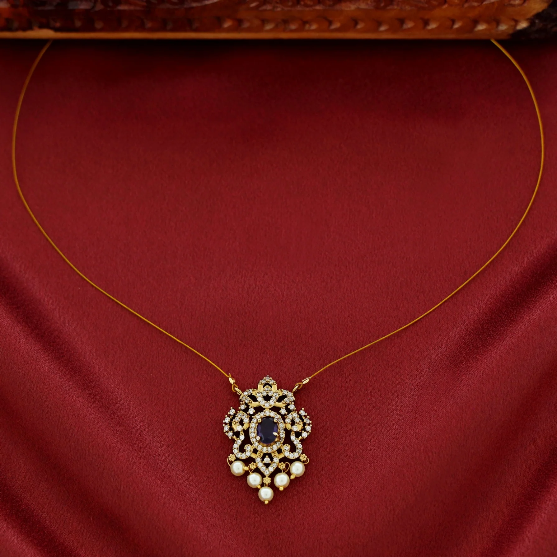 Manya AD Stone Pearl String Neckpiece - Image 3