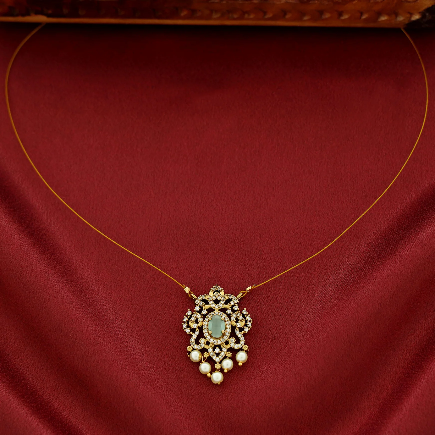 Manya AD Stone Pearl String Neckpiece - Image 4
