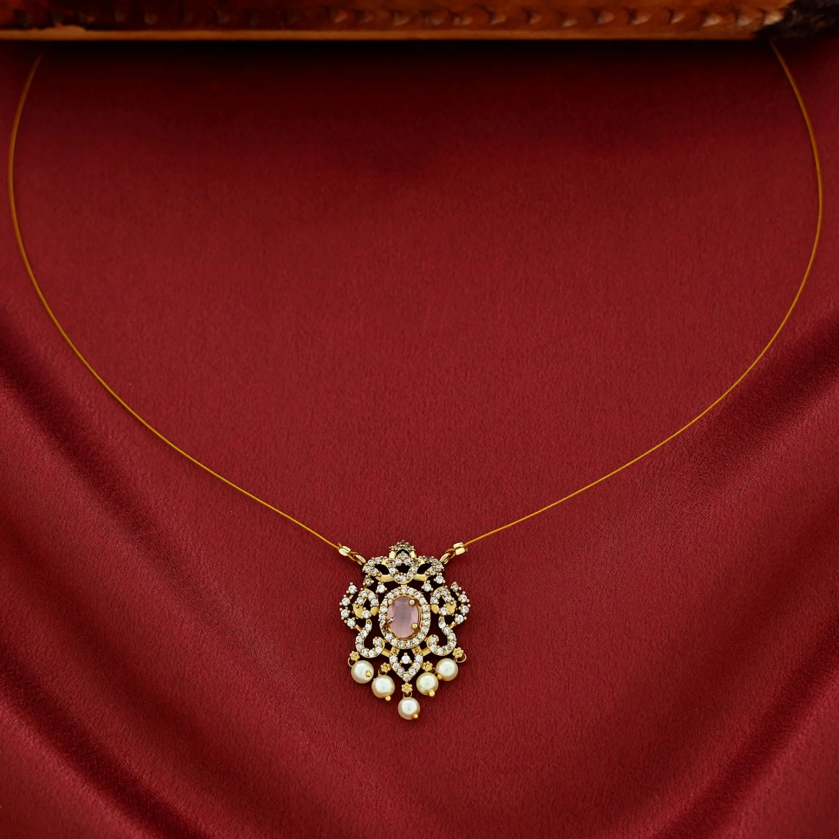 Manya AD Stone Pearl String Neckpiece - Image 5