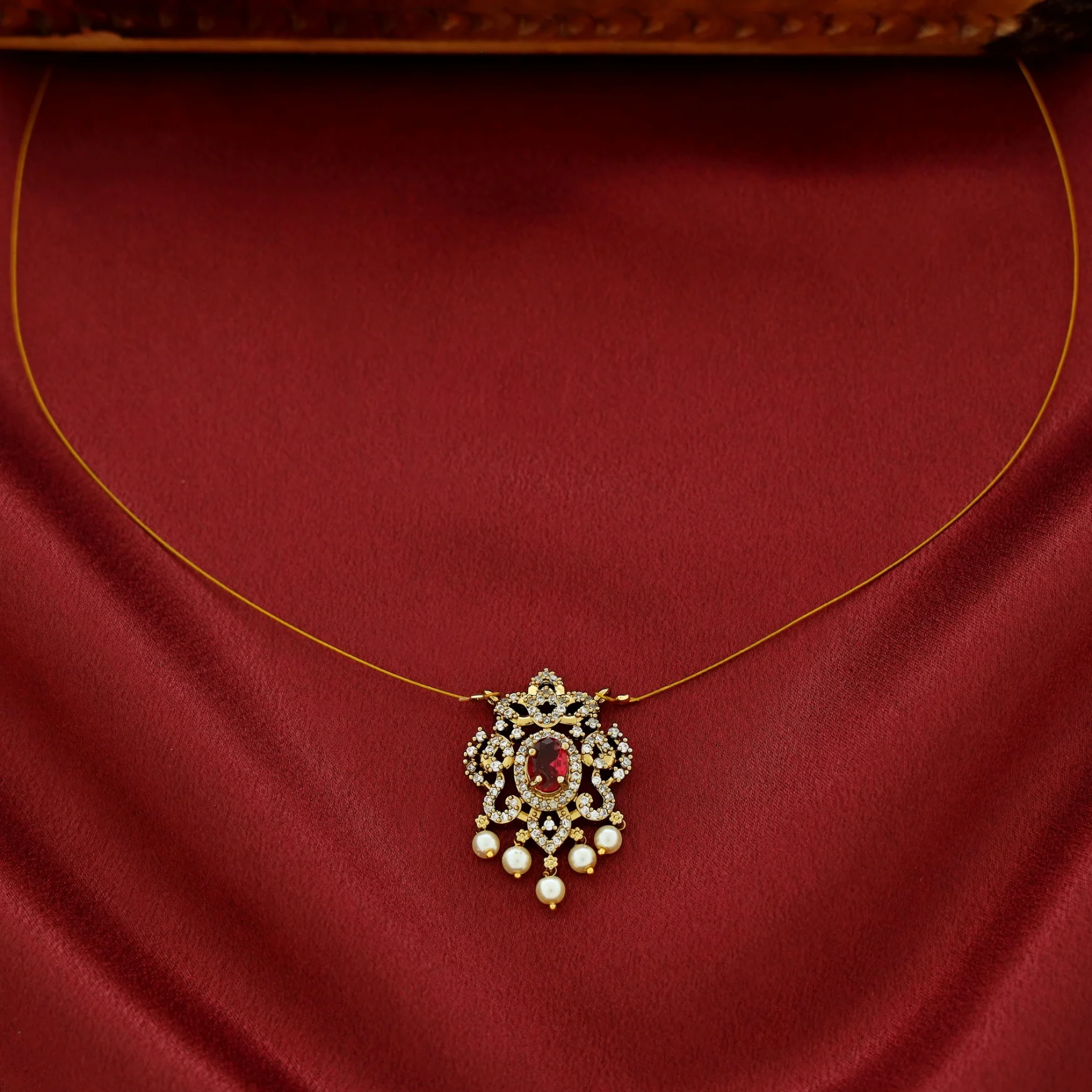 Manya AD Stone Pearl String Neckpiece - Image 7