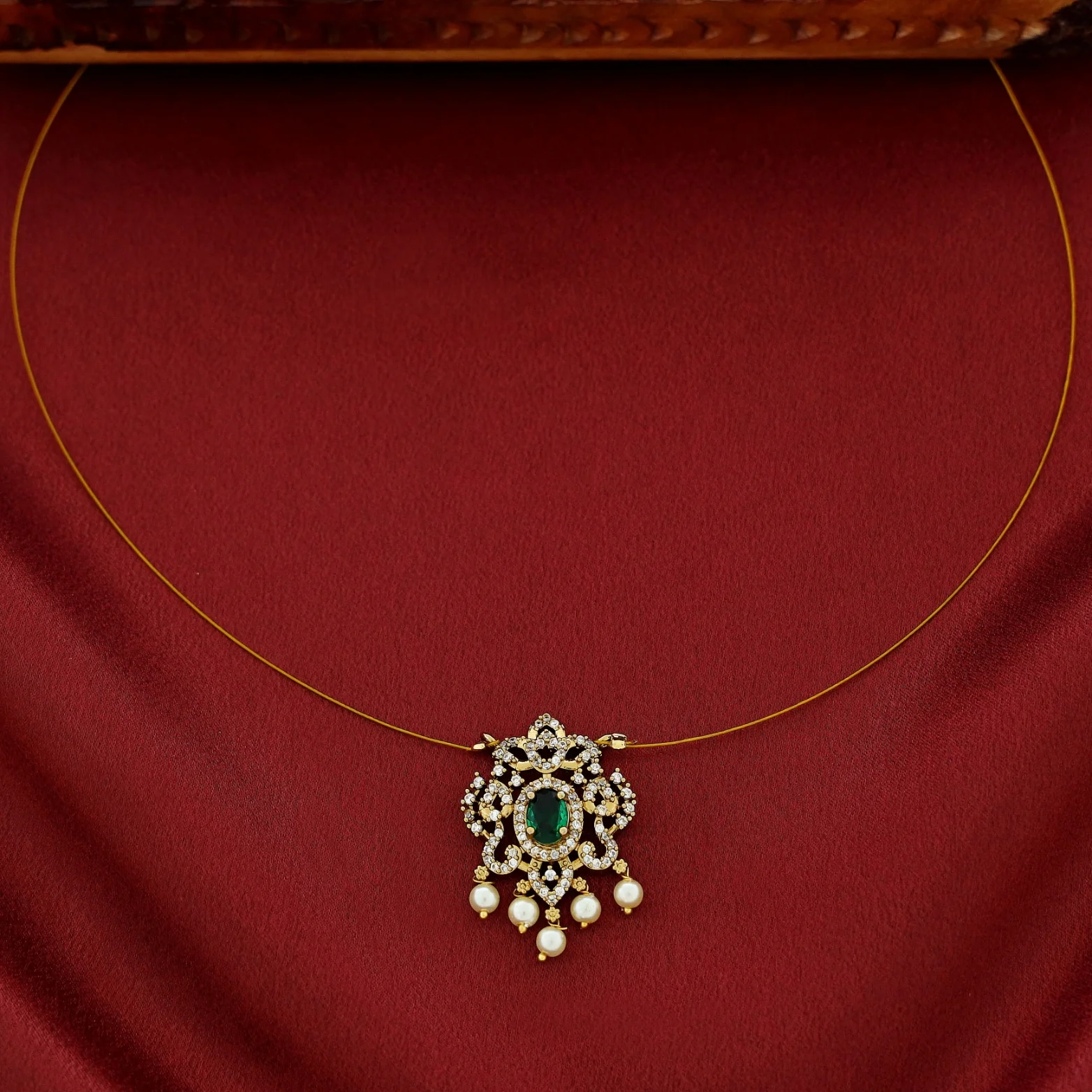 Manya AD Stone Pearl String Neckpiece - Image 9